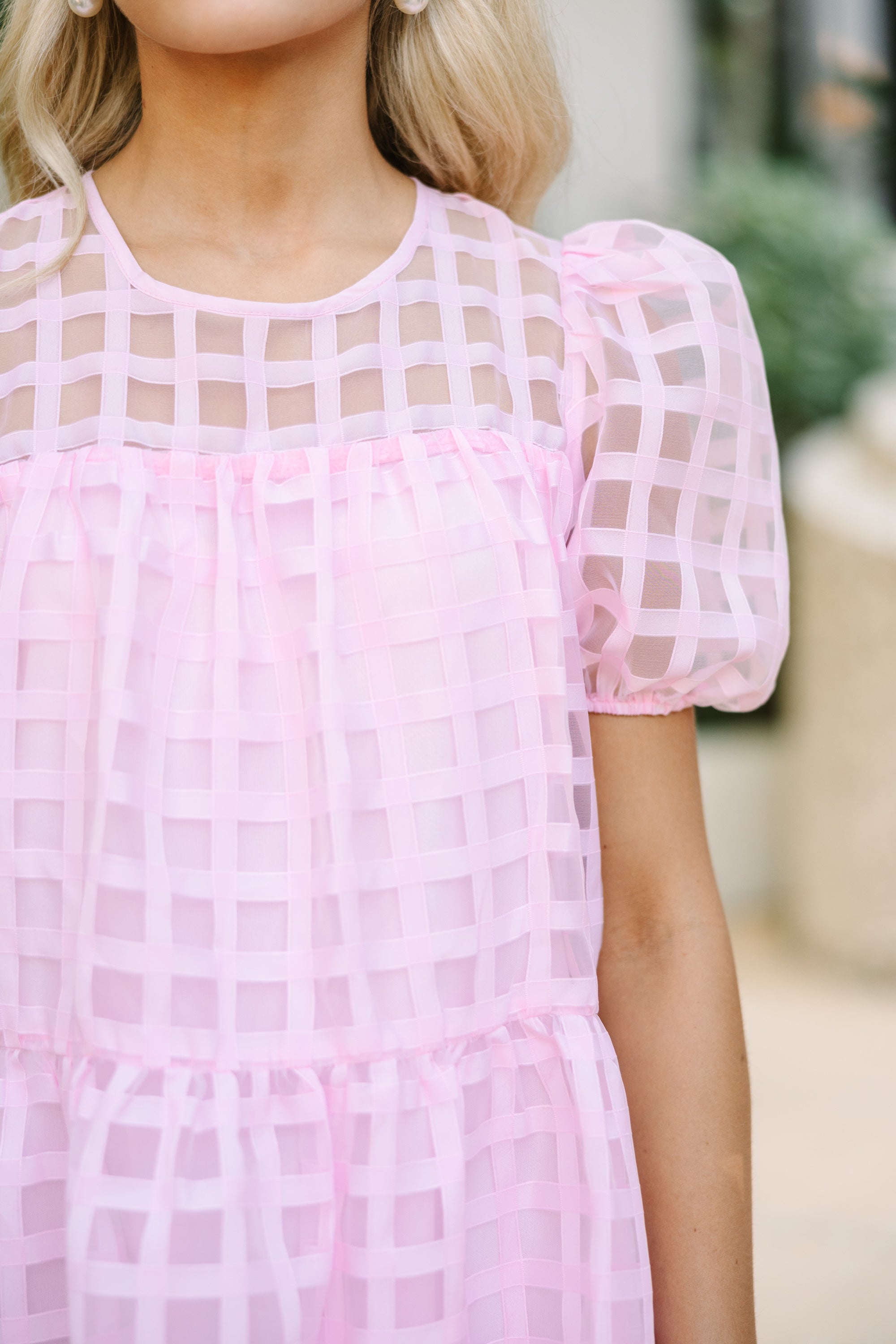 Alluring All My Life Blush Pink Textured Babydoll Mini Dress