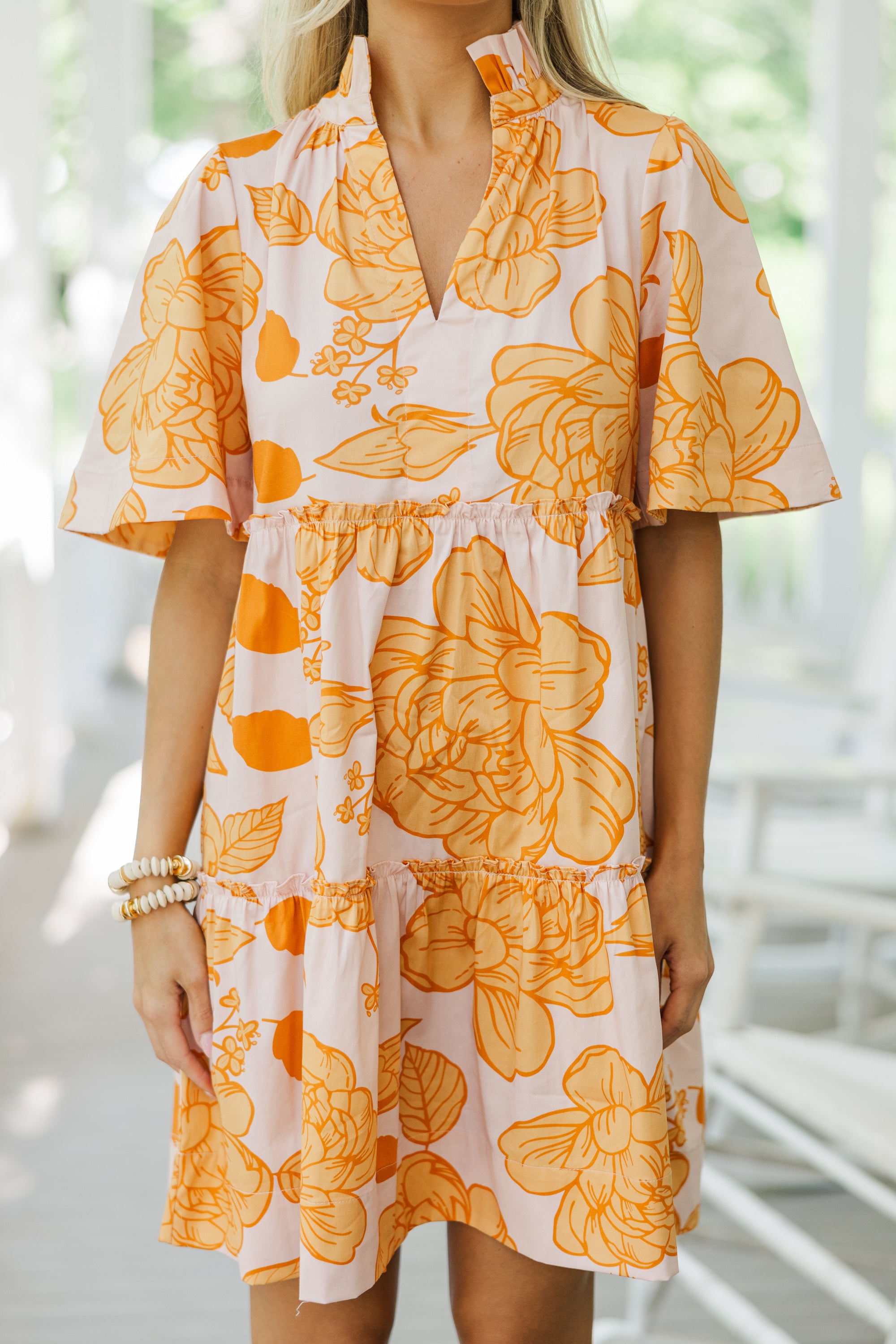 Gorgeous Mustard Yellow Floral Dress for Your Best Days