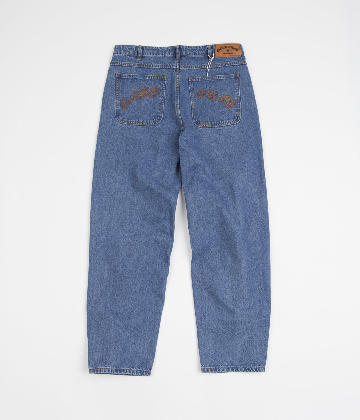 Cash Only Washed Indigo & Gold Baggy Jeans - Must-Have for Skate Lovers!
