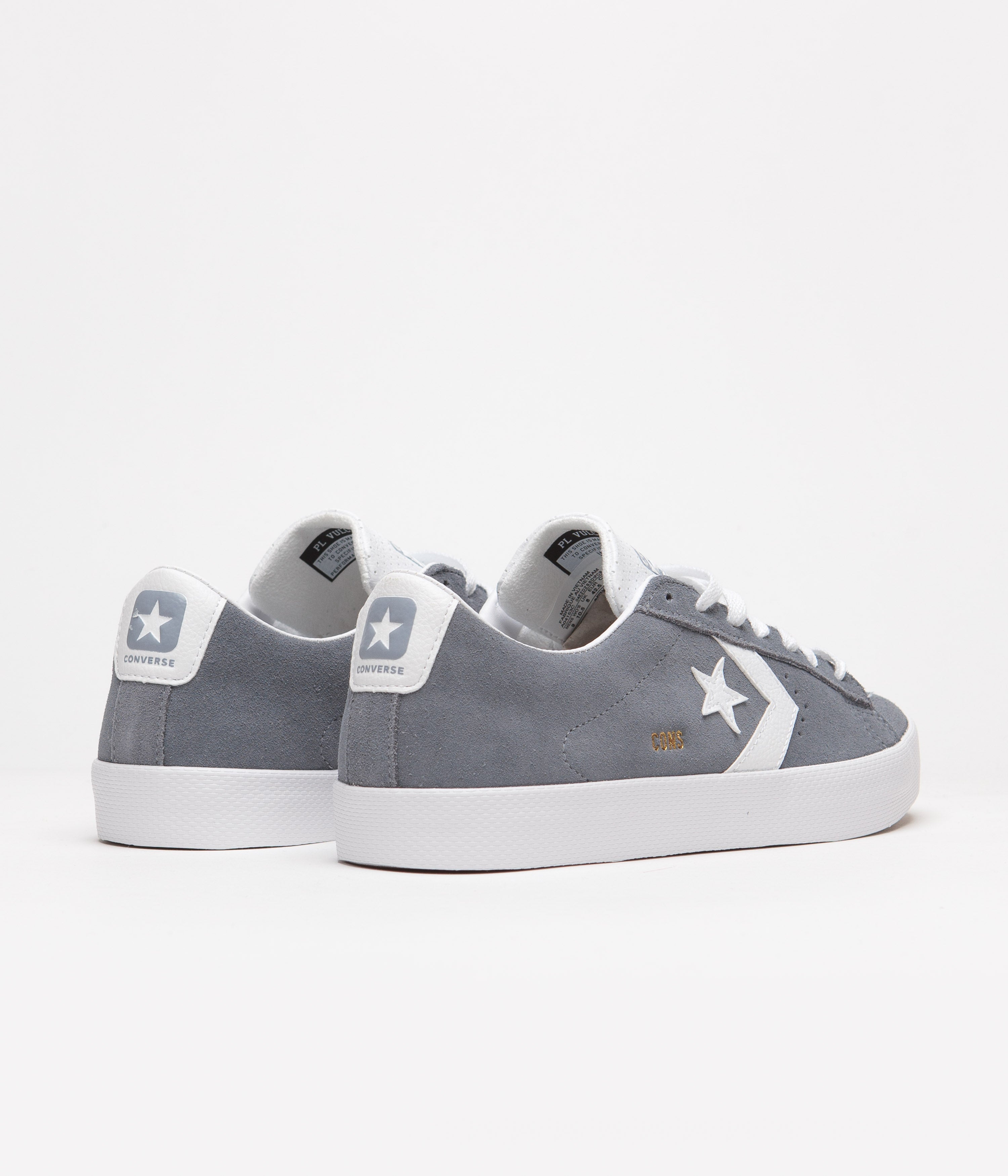 Converse Pro Leather Summer Ox Shoes - Stunning Lunar Grey / White / White