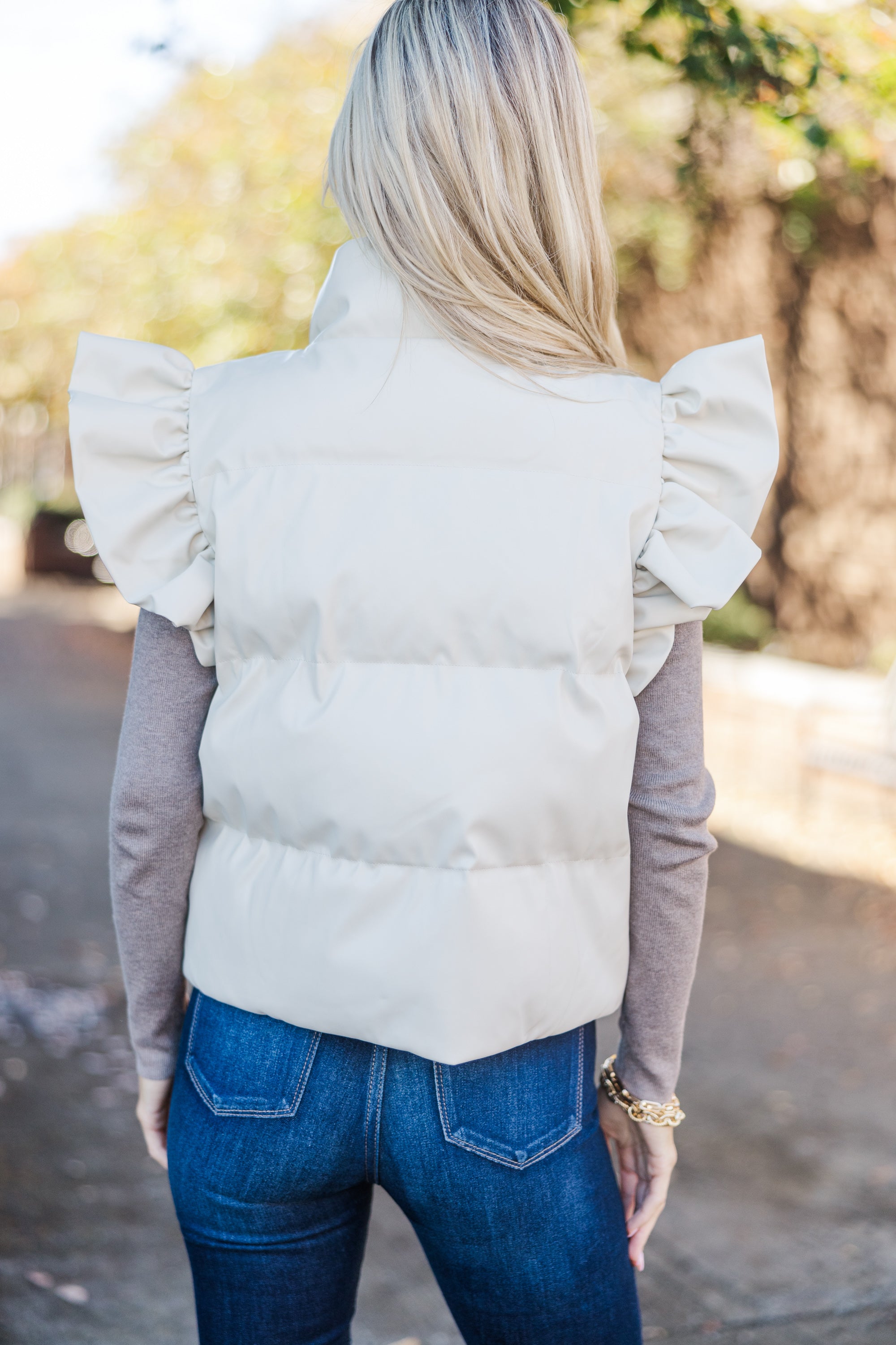 Gorgeous Happy To Be Here Cream White Puffer Vest - A Feminine Must-Have!