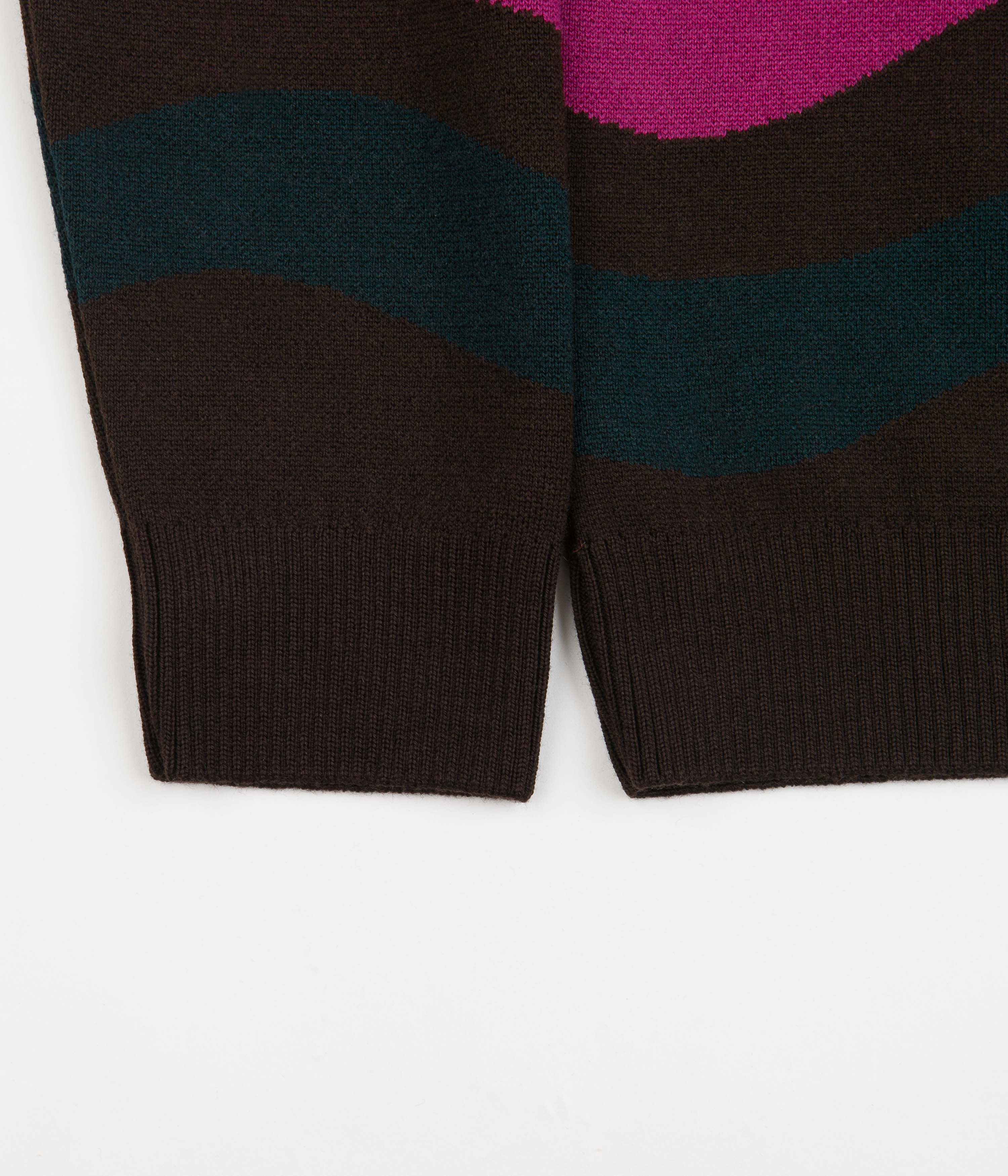 by Parra's One-of-a-Kind Weird Wave Knitted Sweatshirt in Chocolate - Grab Yours Now!