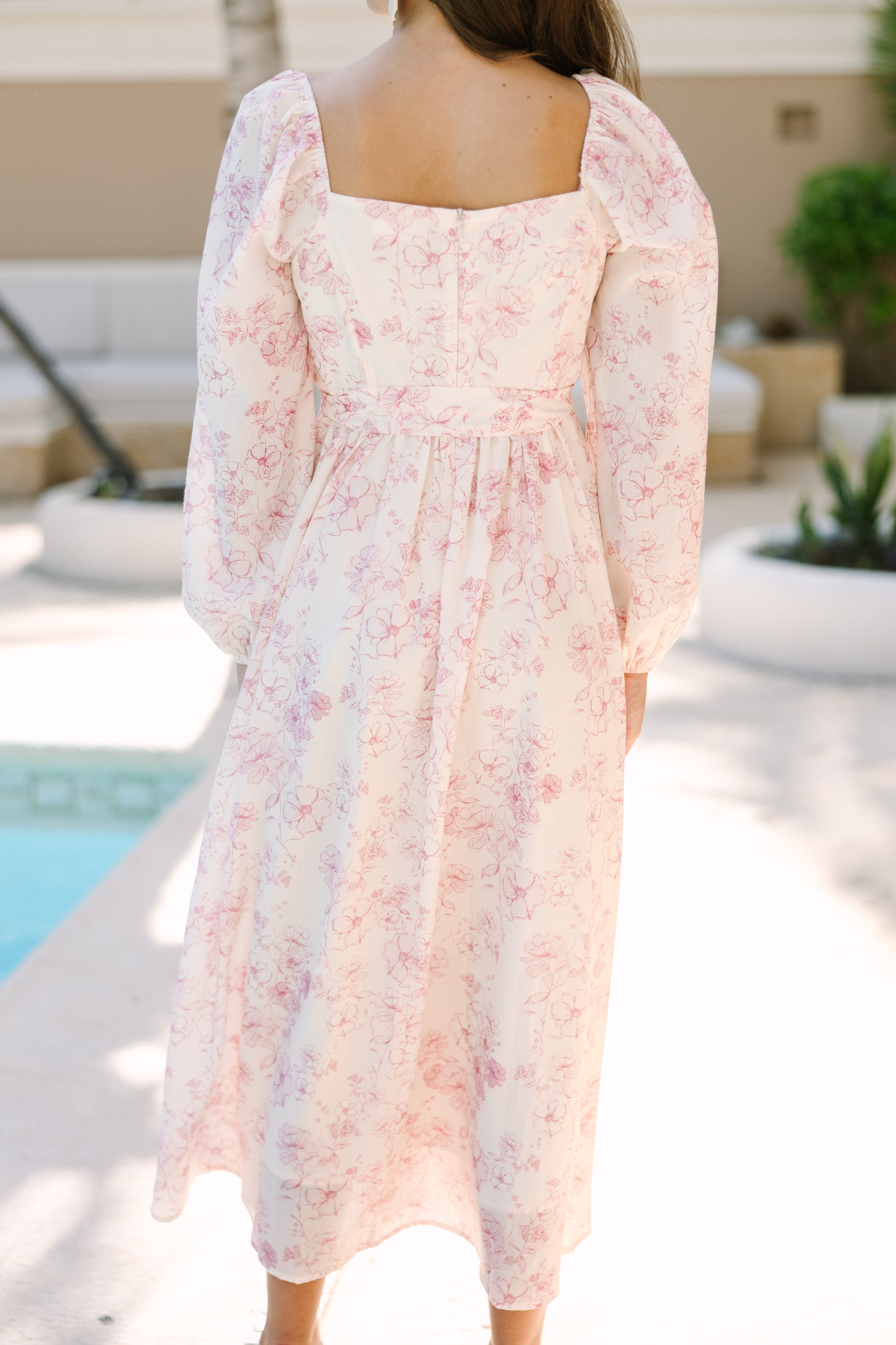 Irresistible Pink Floral Midi Dress - Feel Sweet Now!