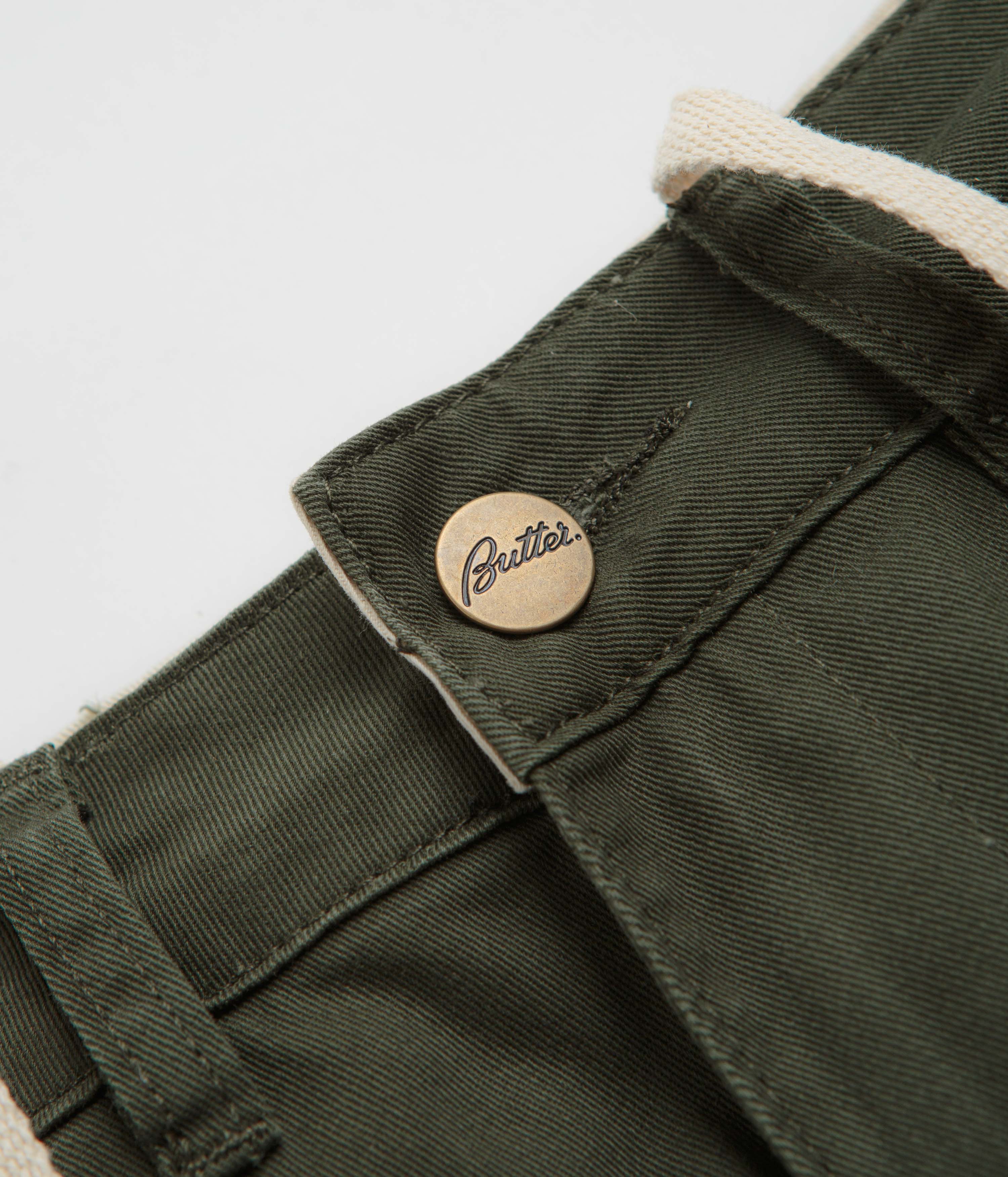 Butter Goods Forest Green Field Cargo Pants - Fashionably Distressed!