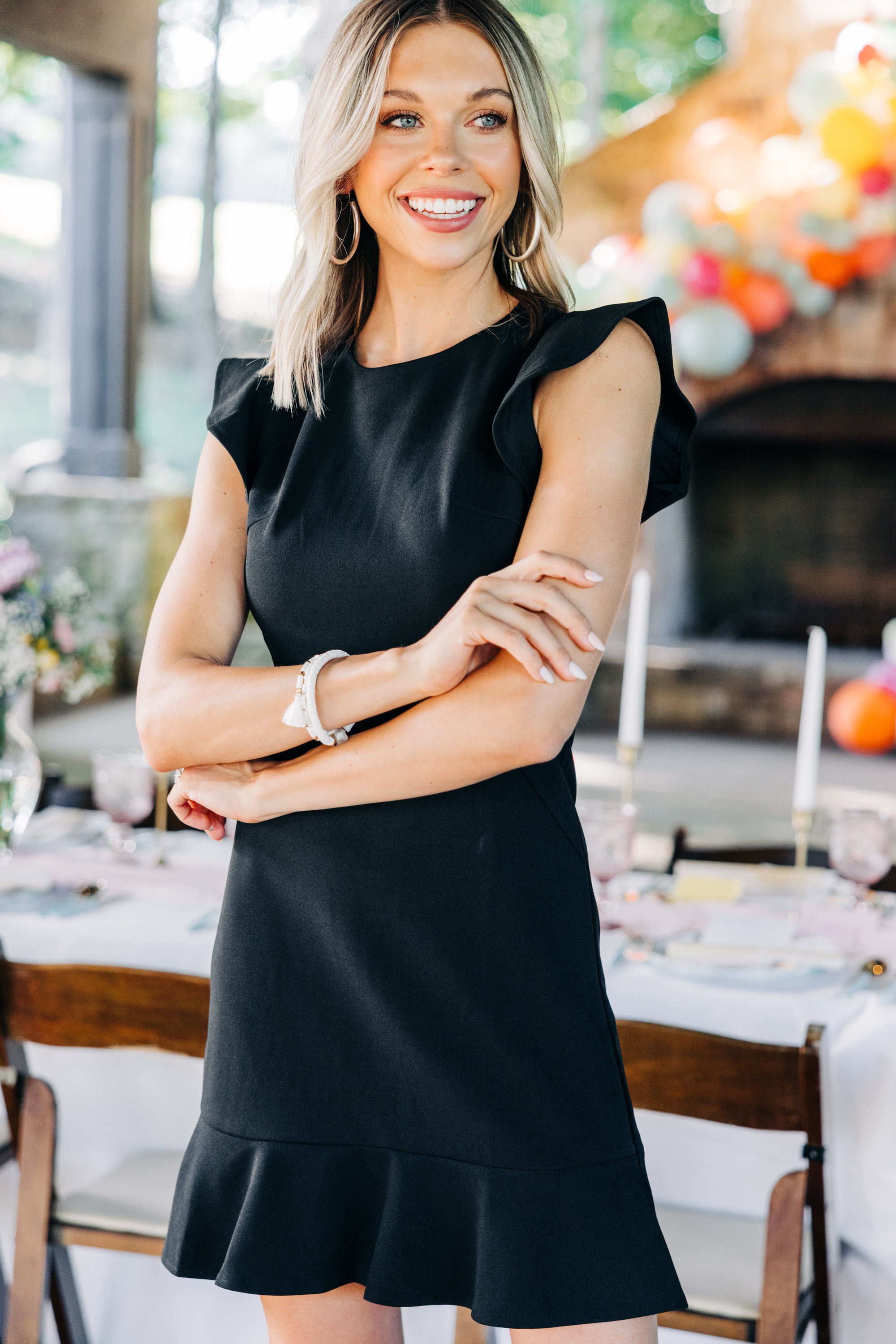 All My Life Stunning Black Ruffled Dress - A Must-Have!