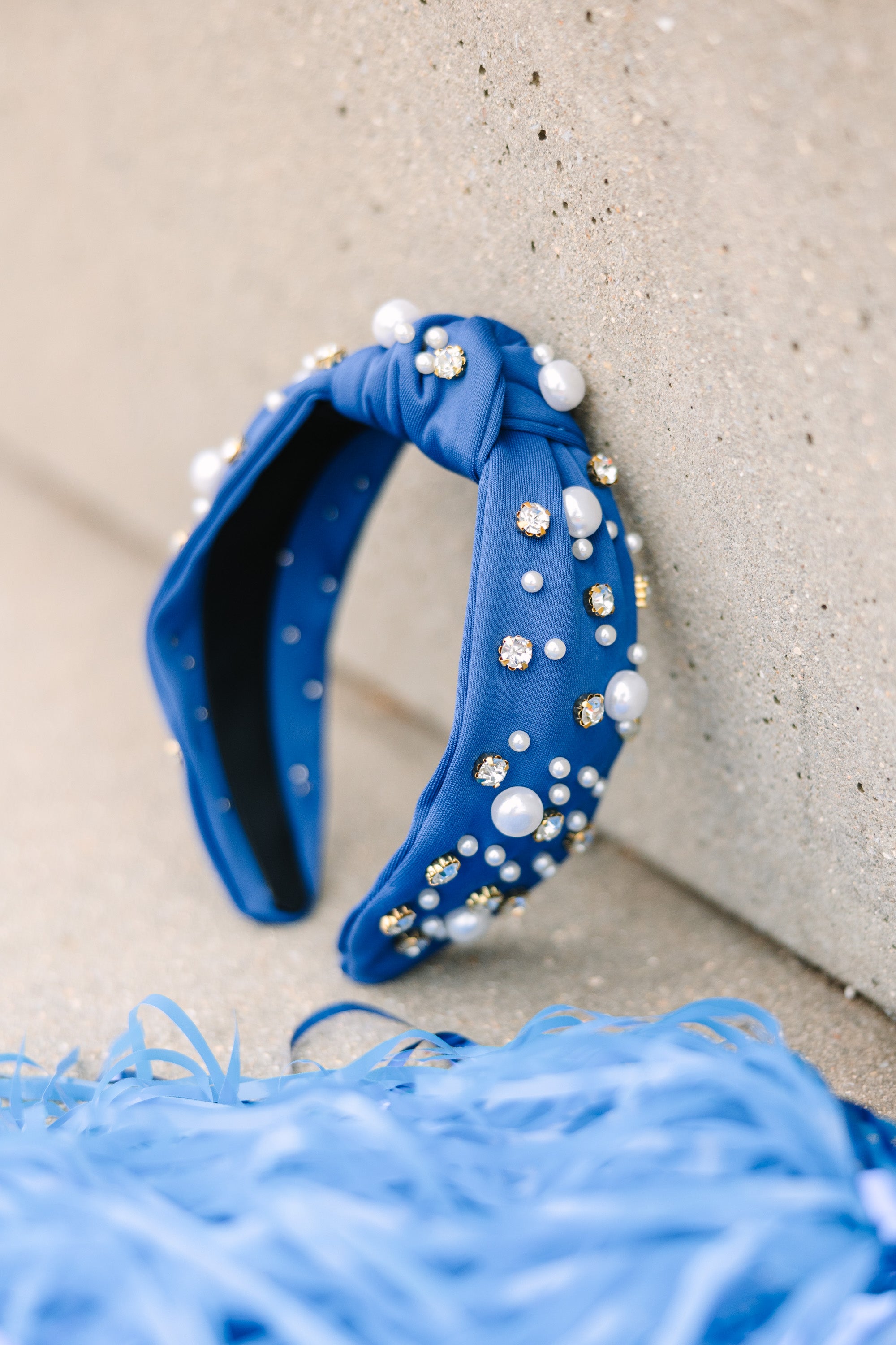 Gorgeous All In Blue Embellished Headband