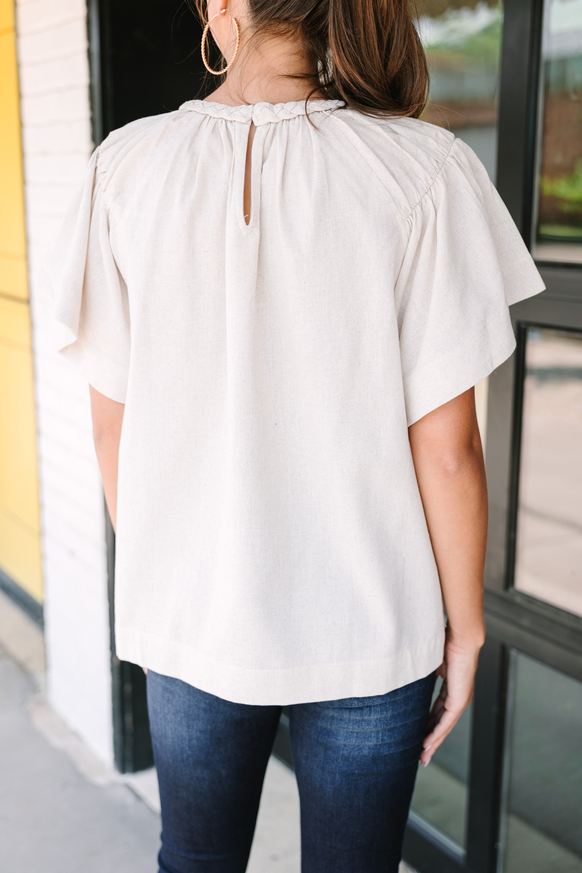 Good Times Oatmeal White Blouse - Timelessly Cute