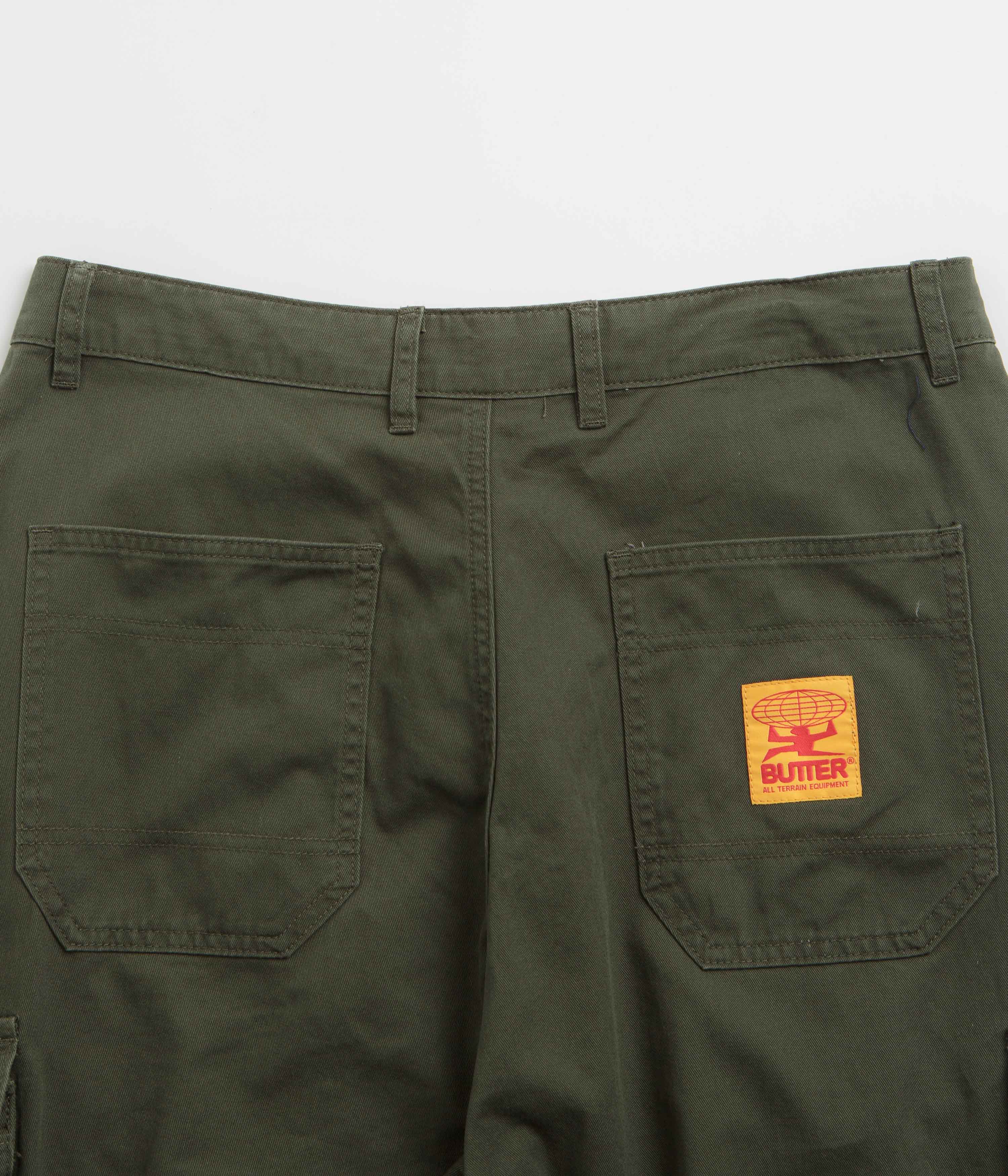 Butter Goods Forest Green Field Cargo Pants - Fashionably Distressed!