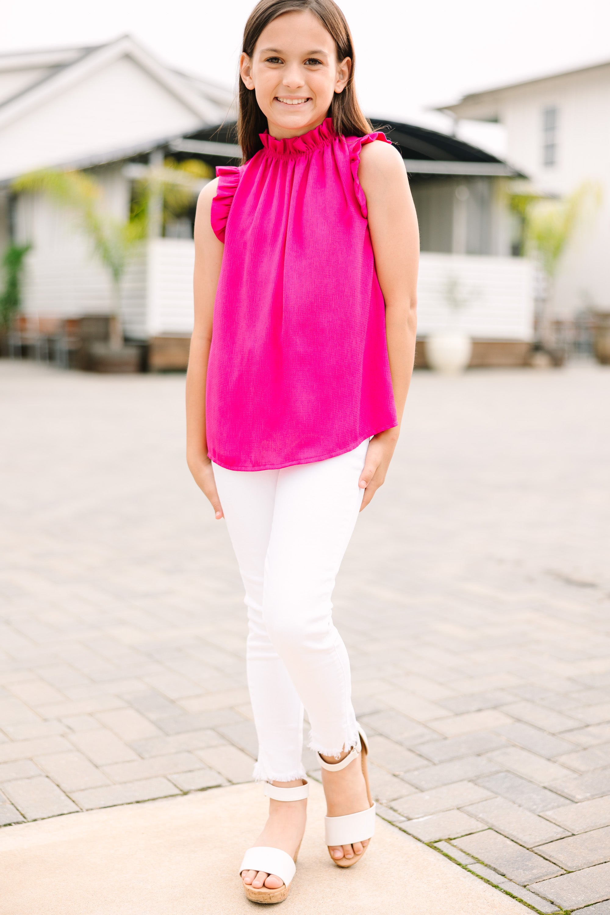 Girls' Fuchsia Pink Test-Worthy Tank Top