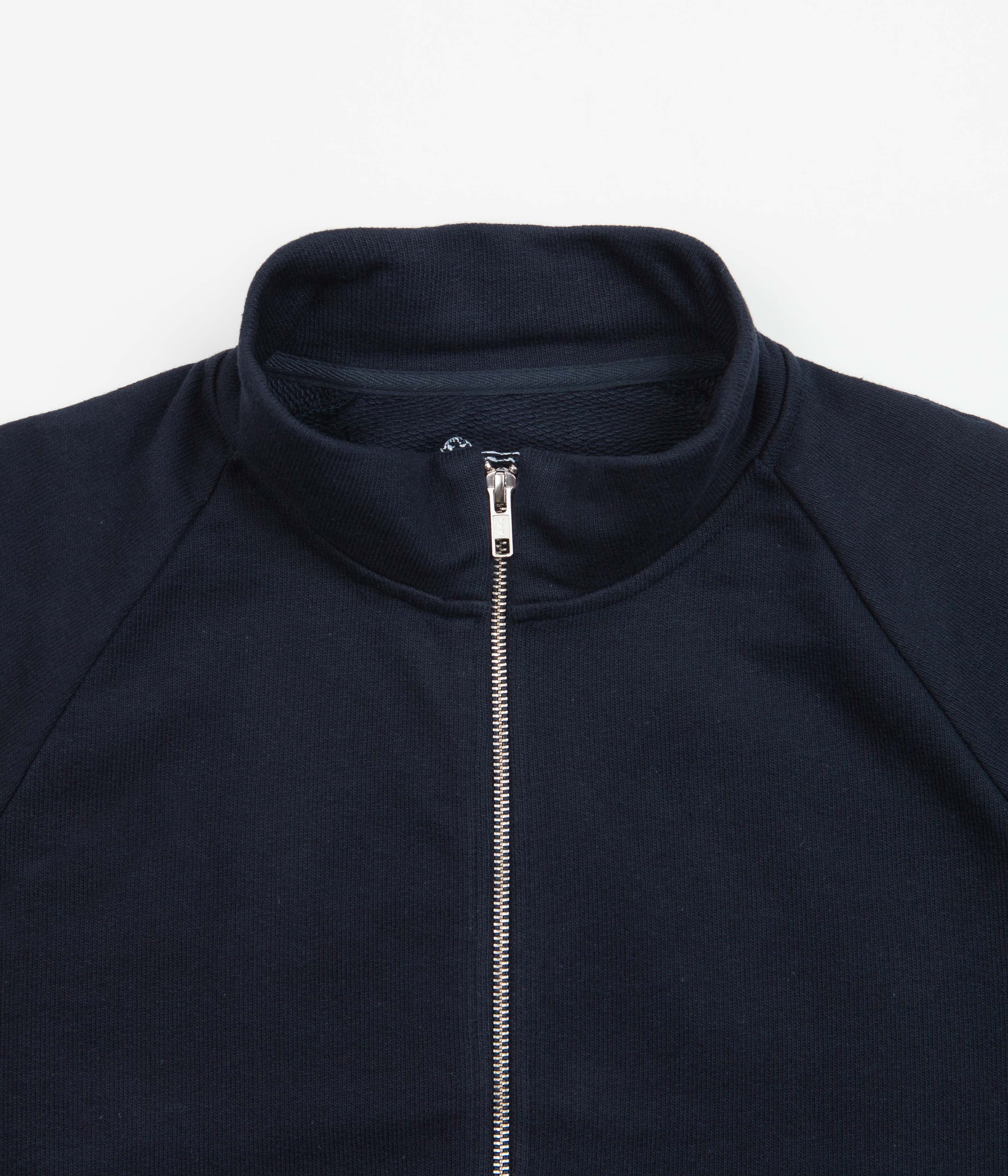 Dancer Dark Navy Zip Track Sweatshirt - A Stylish Vintage-Inspired Gem