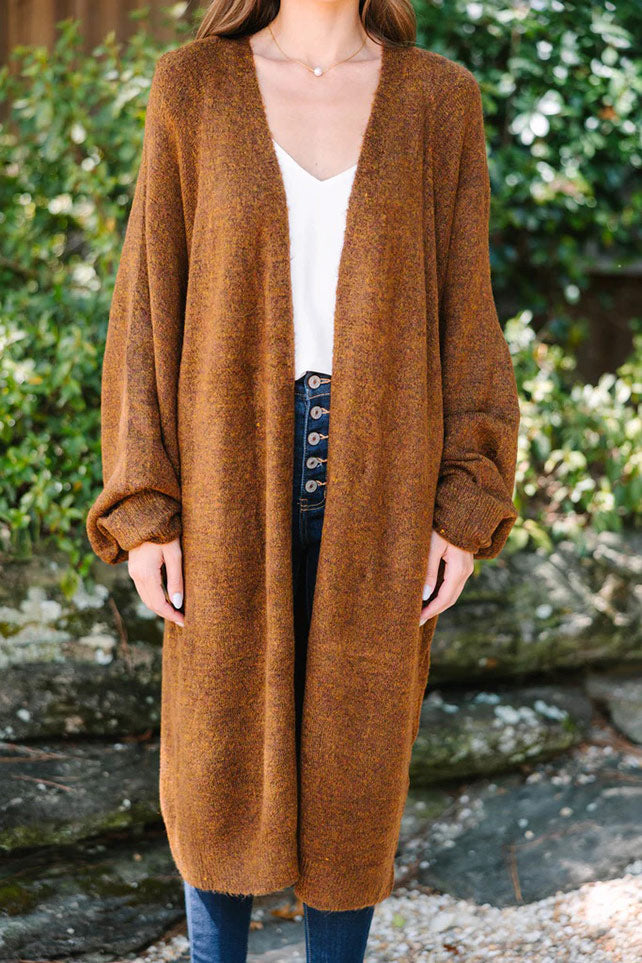 Fall-Ready Camel Brown Oversized Cardigan