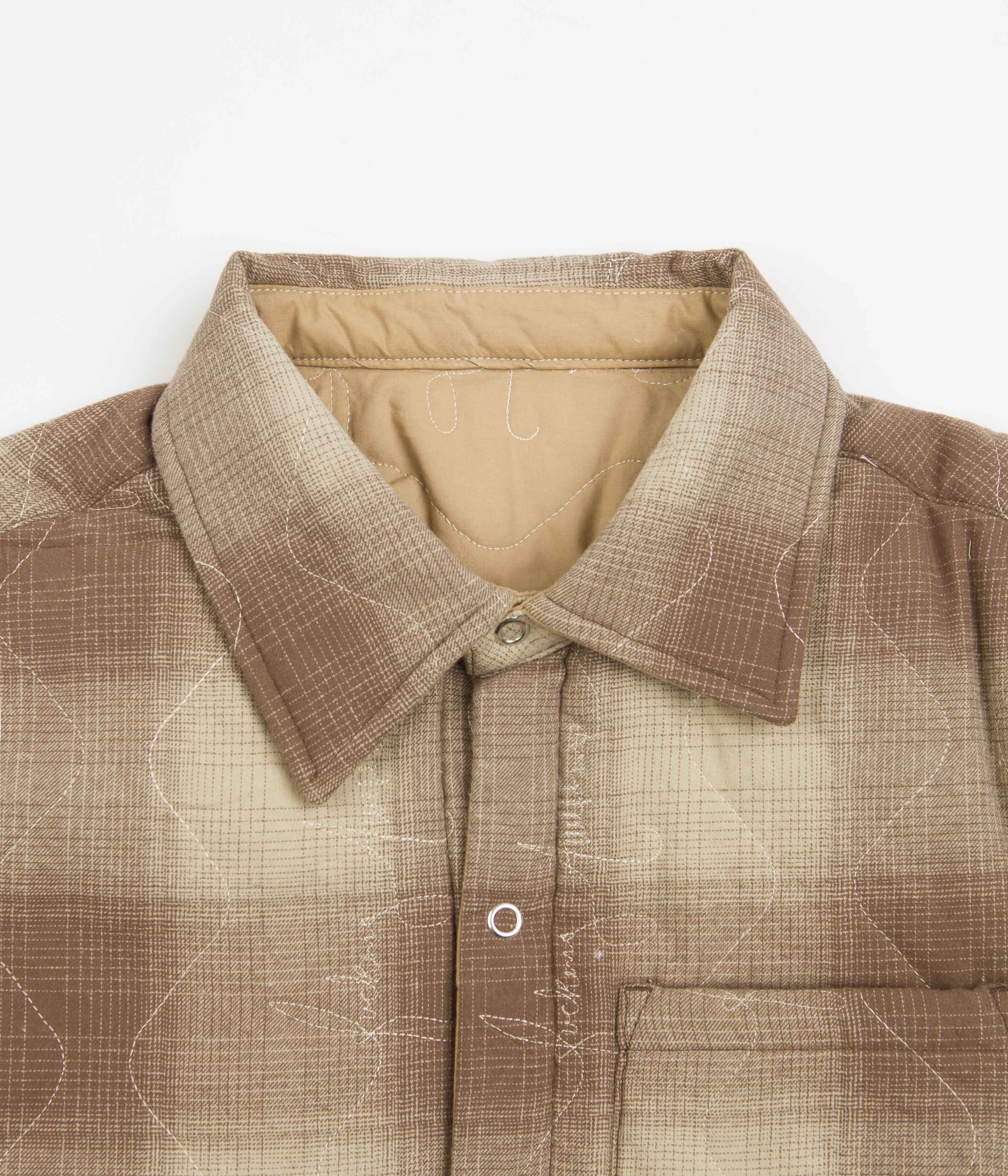 Fucking Awesome's Stunning Lightweight Reversible Flannel Jacket - Tan / Brown