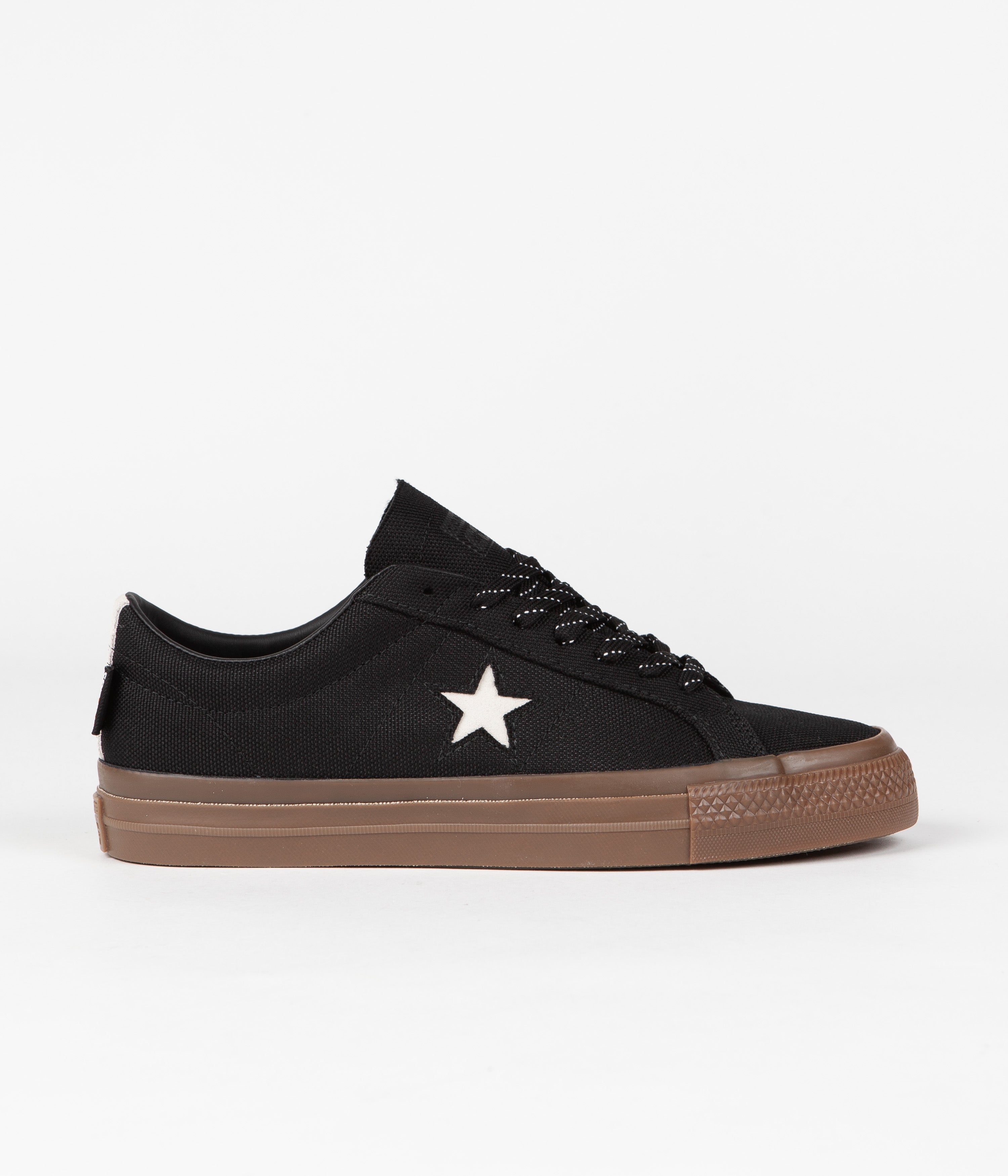 Converse One Star Pro Cordura Canvas Ox Shoes - Stunning Black, White & Dark Gum Combo
