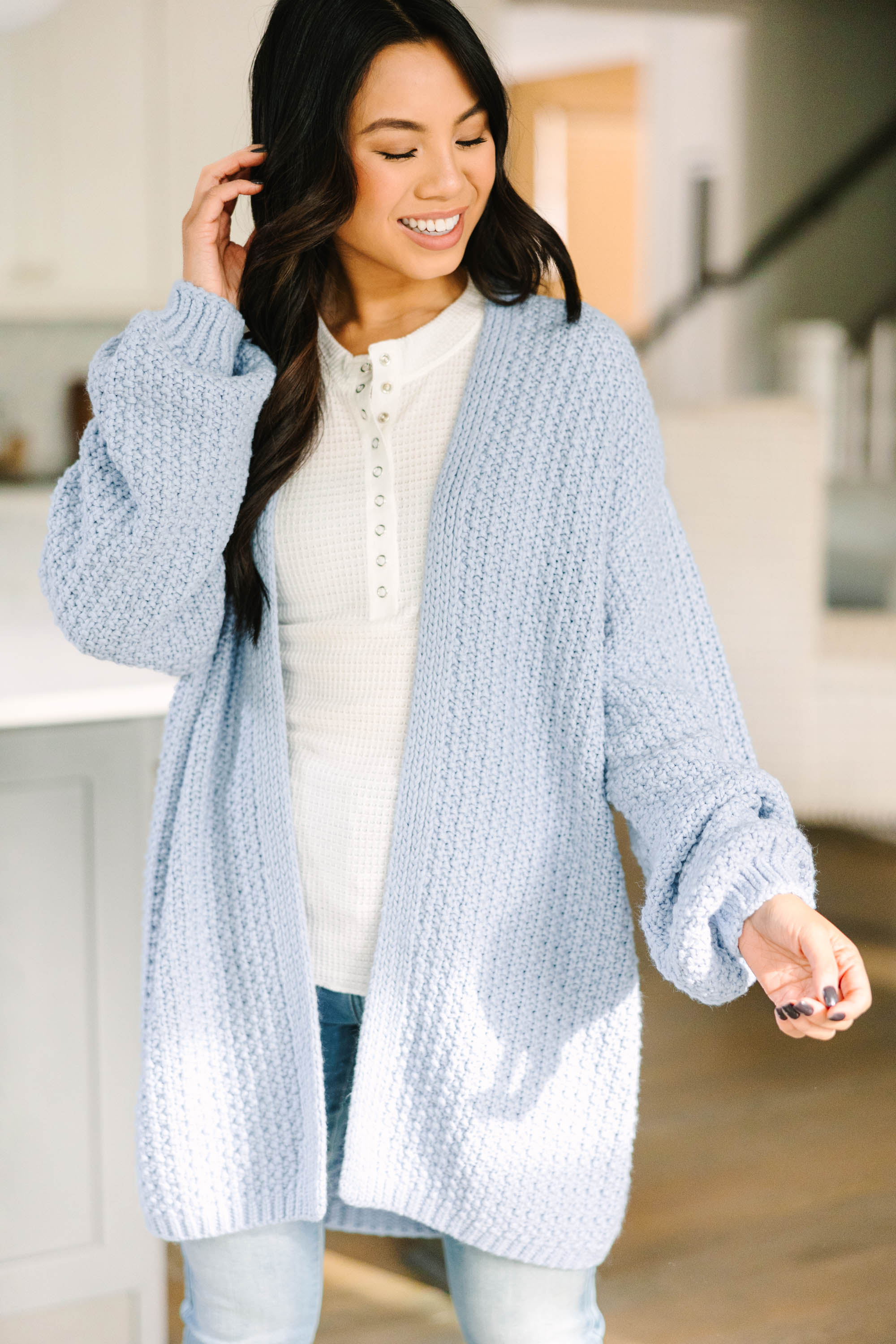 Face the Day: Light Blue Cozy Cardigan
