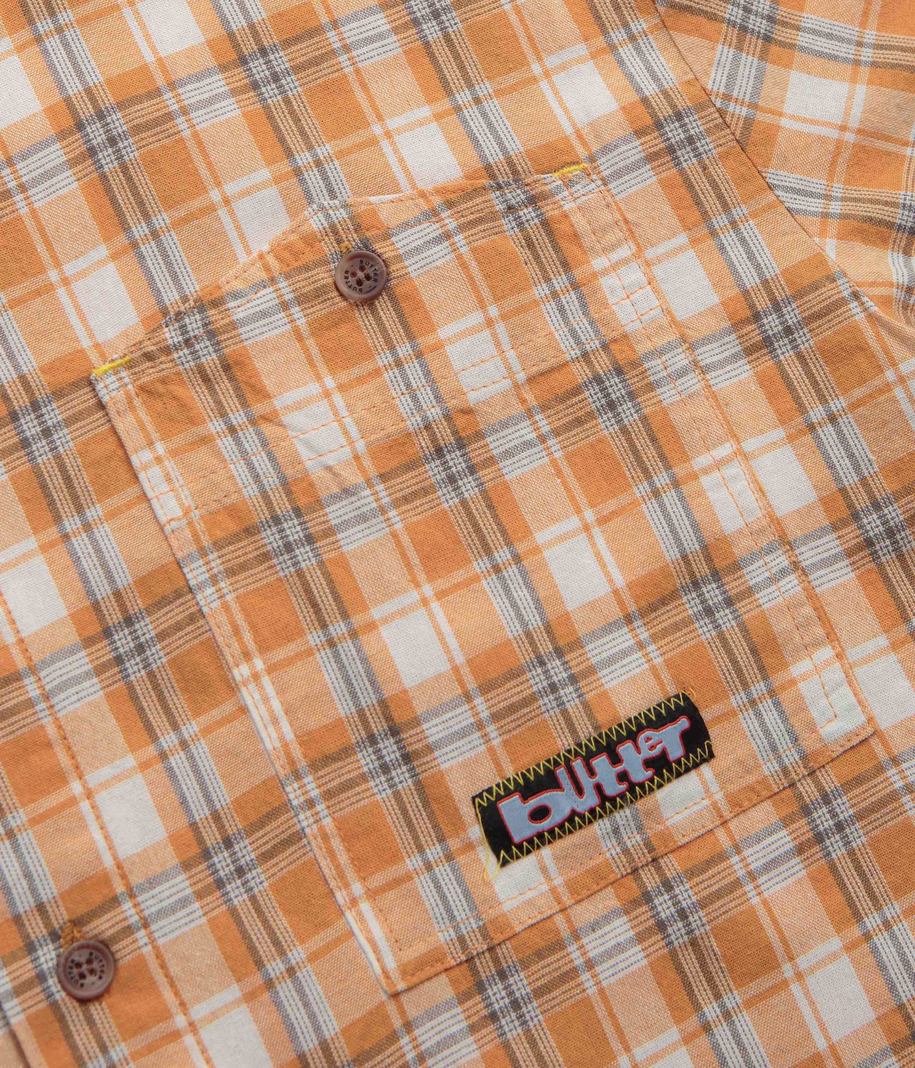 Butter Goods Mustard Asymmetrical Short Sleeve Shirt - A Stylish Delight