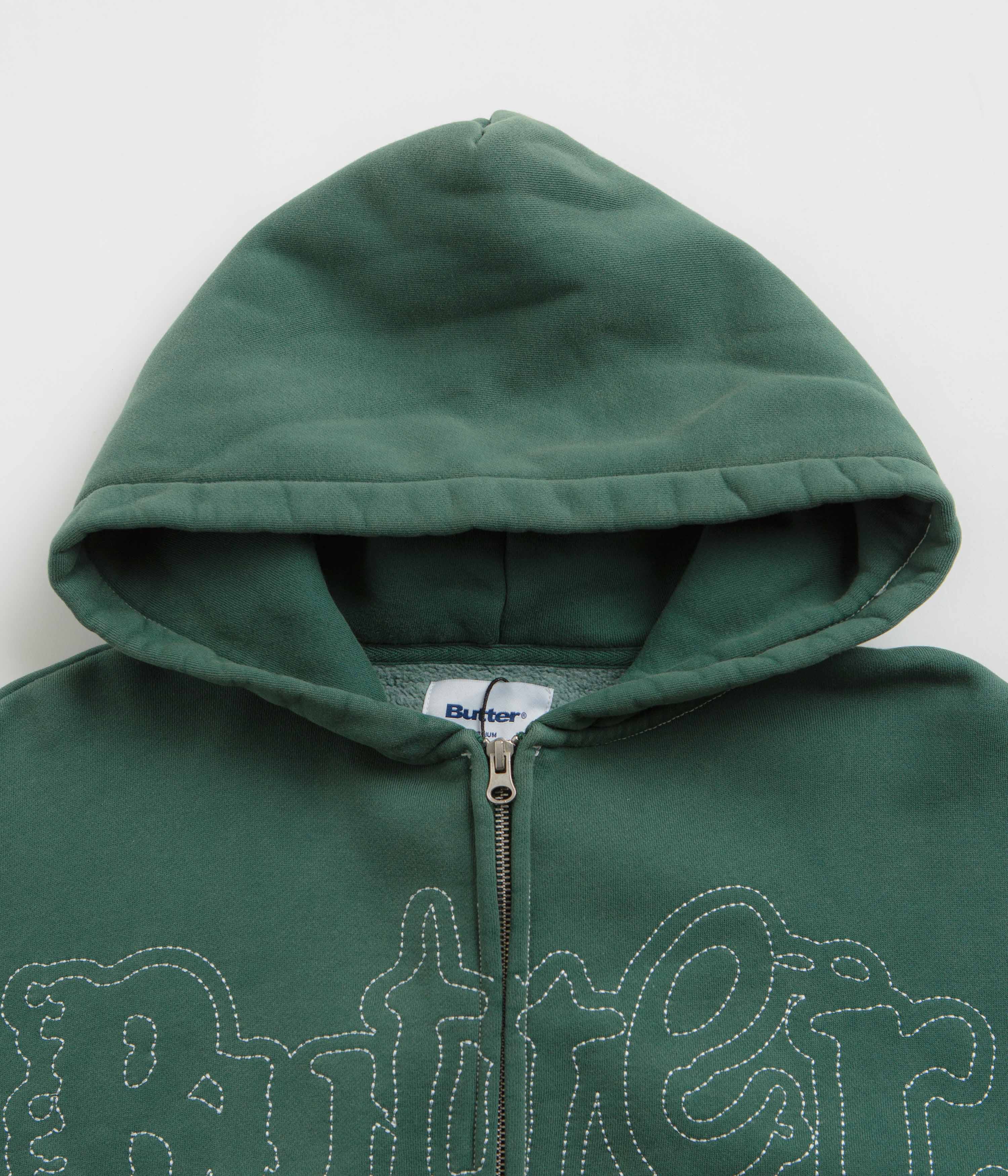 Butter Goods Breakdown Zip-Thru Hoodie - Stunning Washed Fern