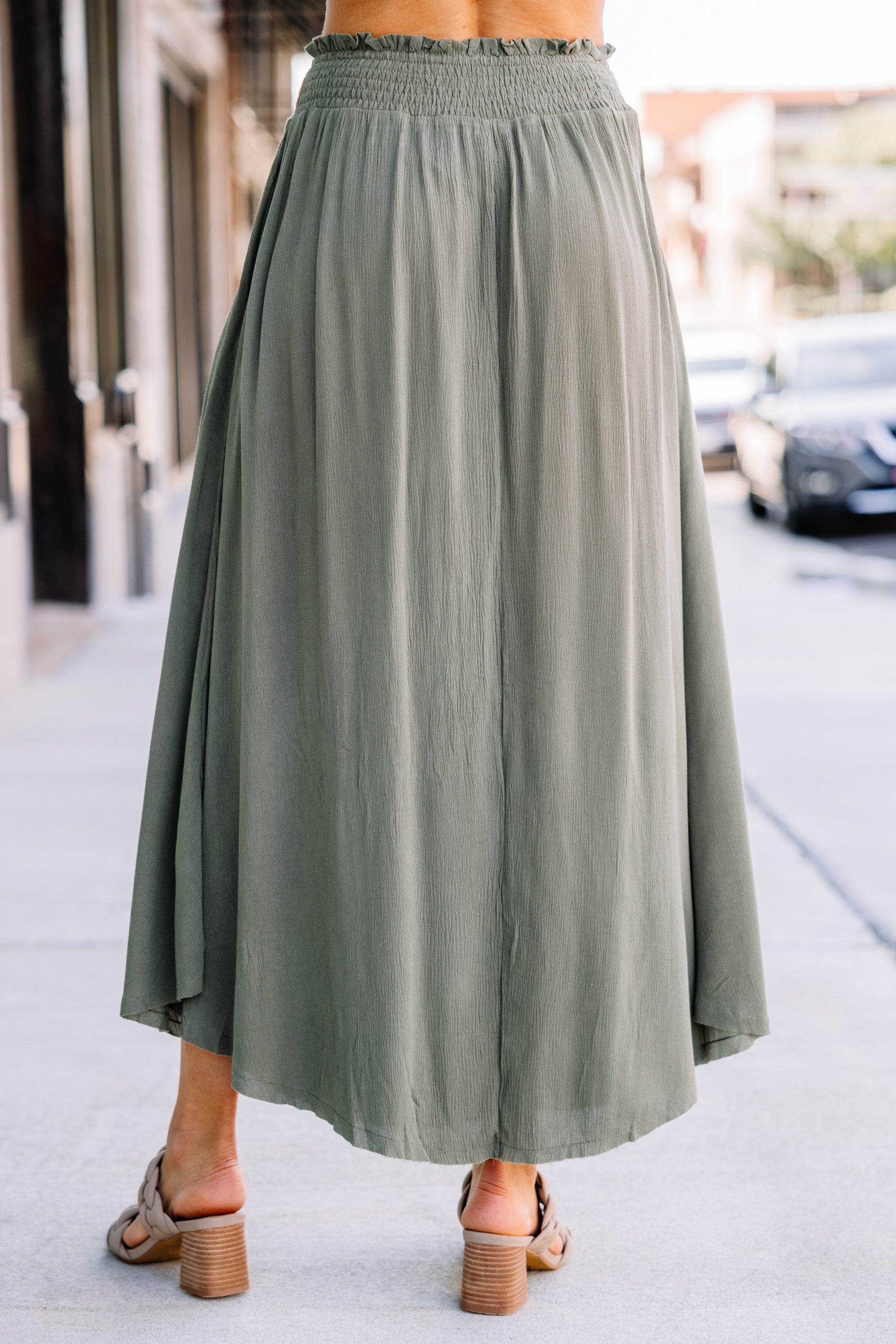 Olive Green All-Purpose Maxi Skirt - Your Fall Must-Have!
