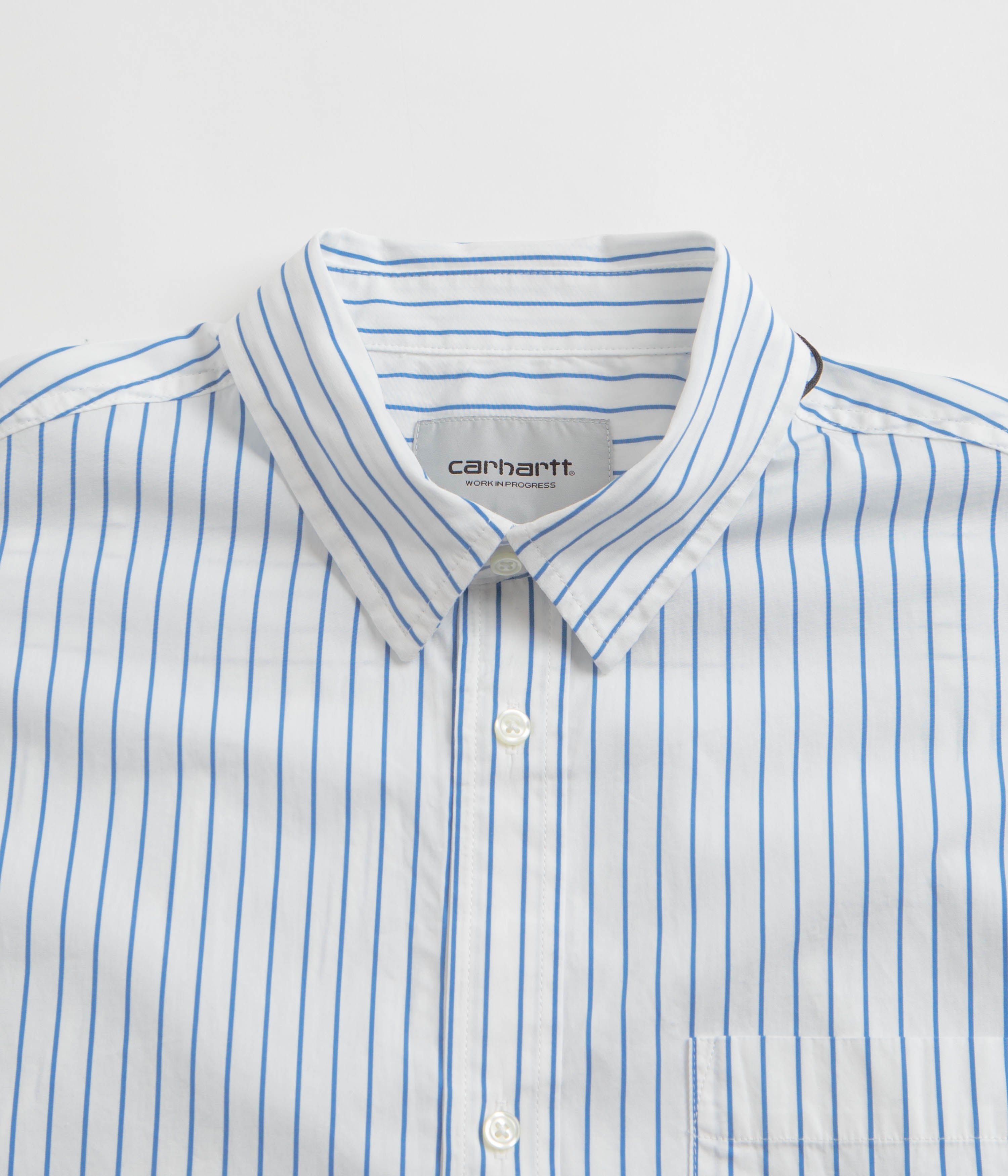 Carhartt Linus Stripe Poplin Shirt - Striking Bleach & White