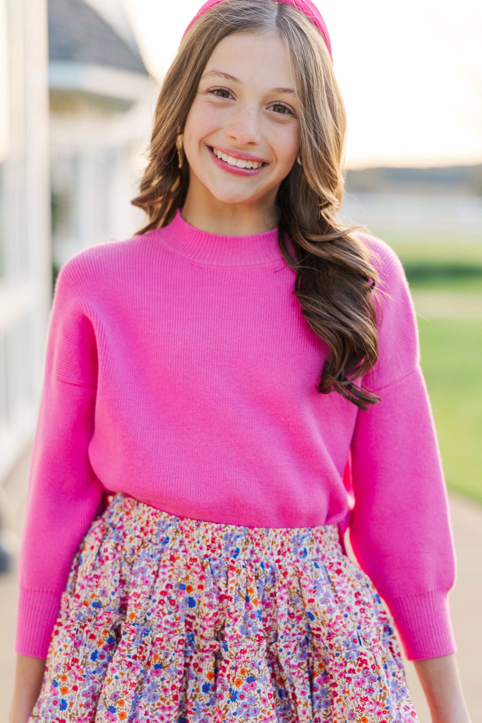 Girls' Adorable Pink 'Perfectly You' Sweater