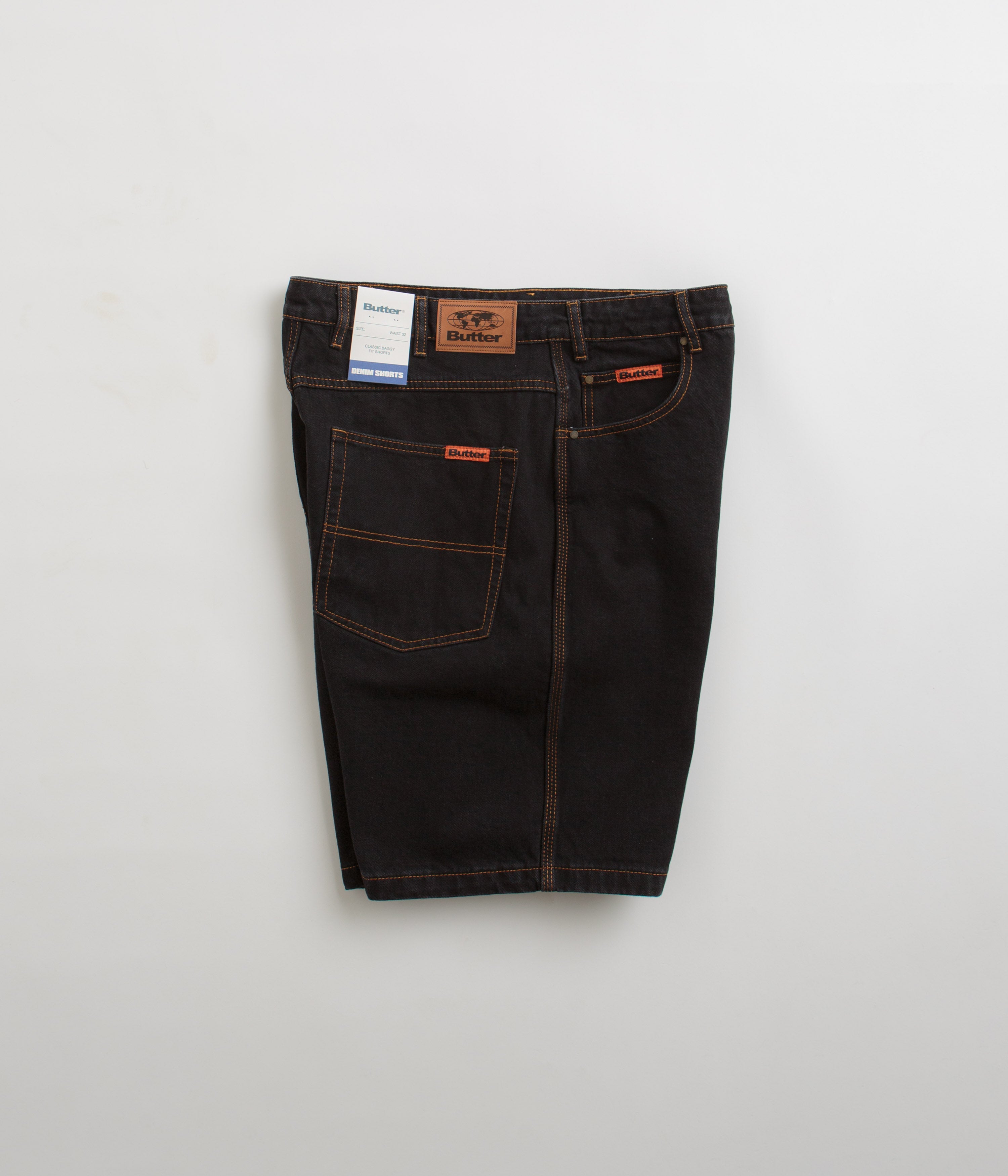 Butter Goods Stylish Washed Black Baggy Denim Shorts
