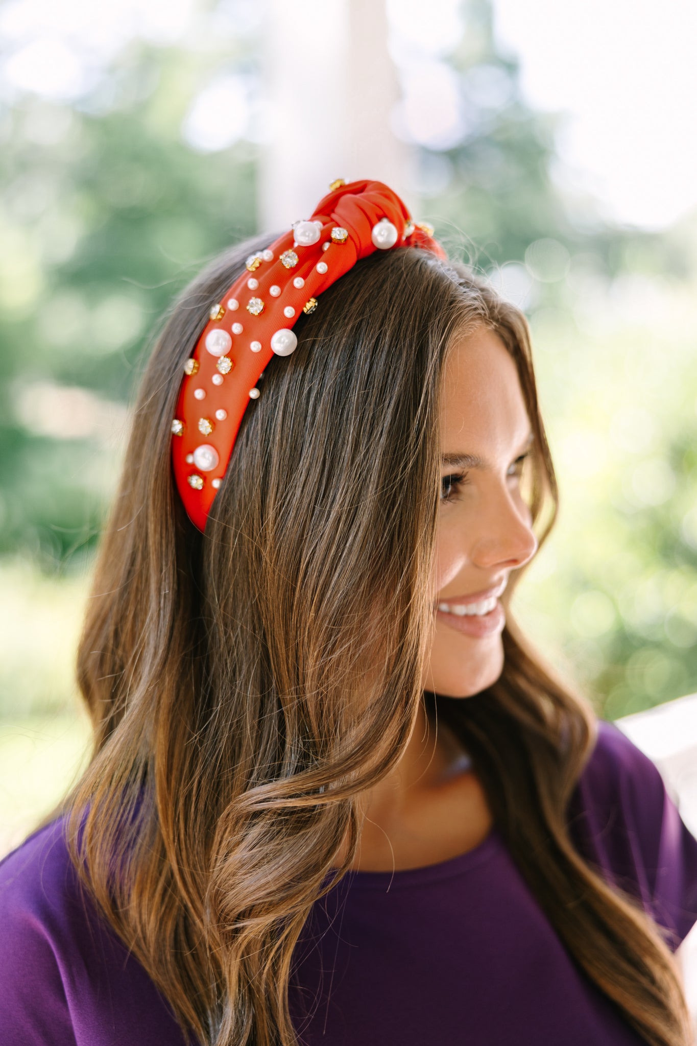 Gorgeous All In Orange Embellished Headband