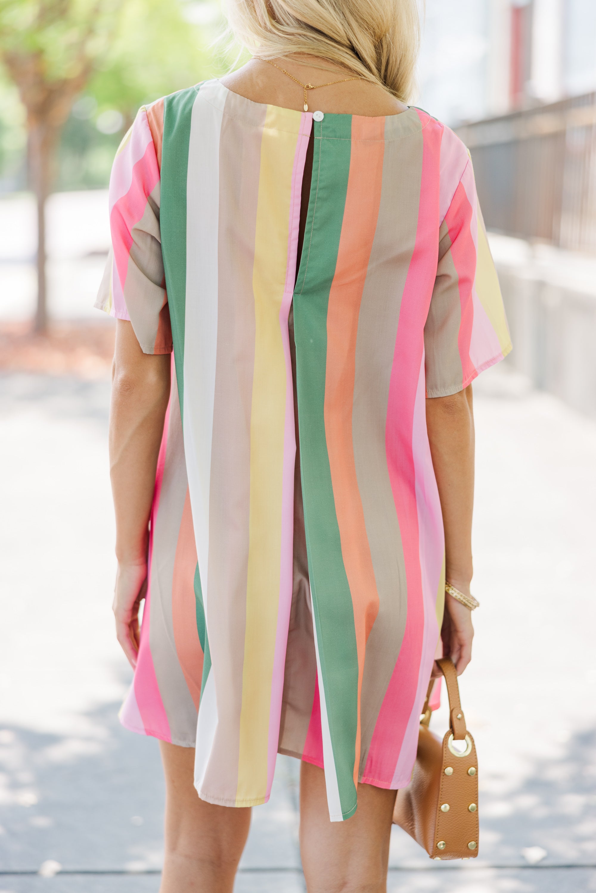 Seize the Moment Olive Striped Dress