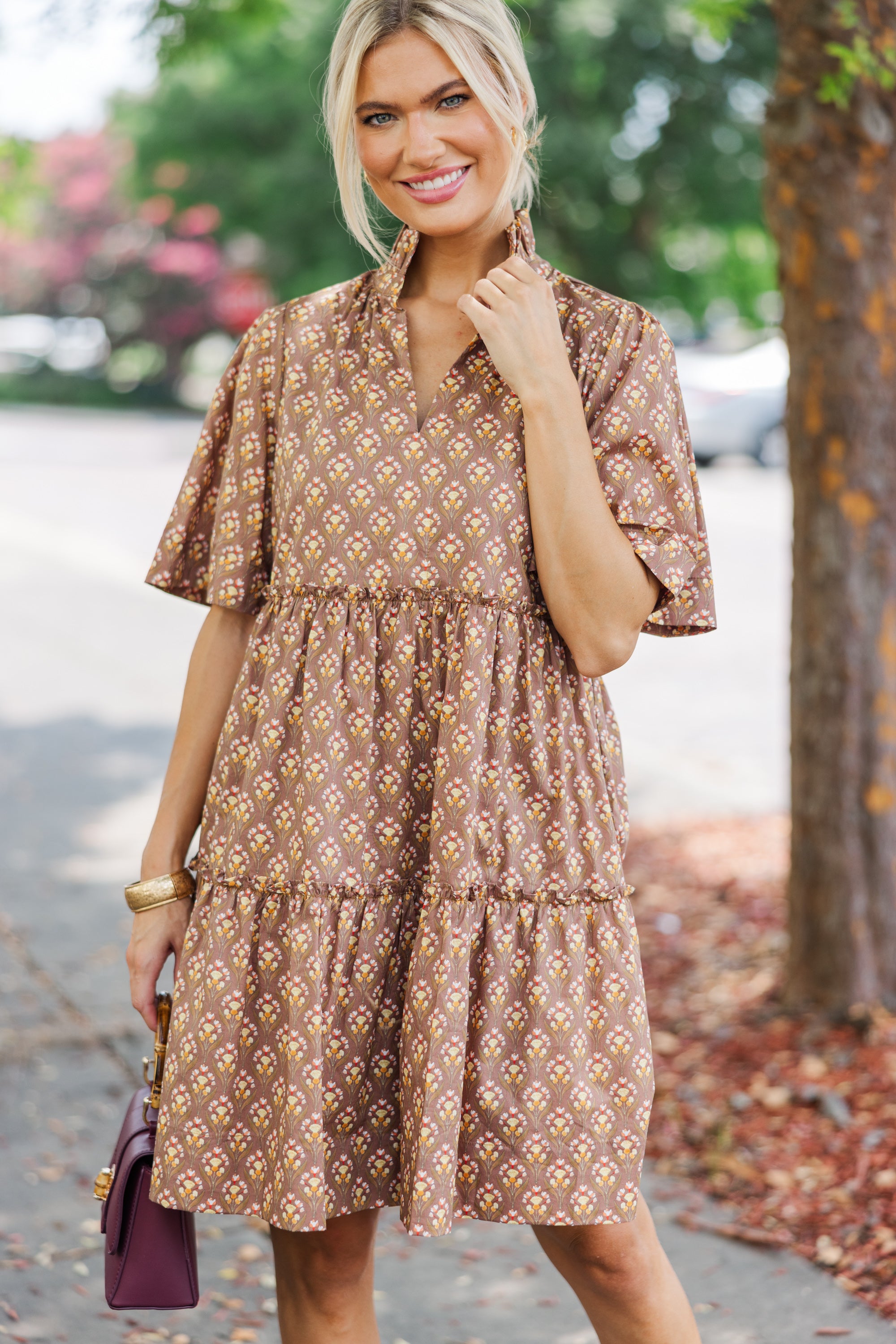 Gorgeous Brown Medallion Dress for Your Best Look