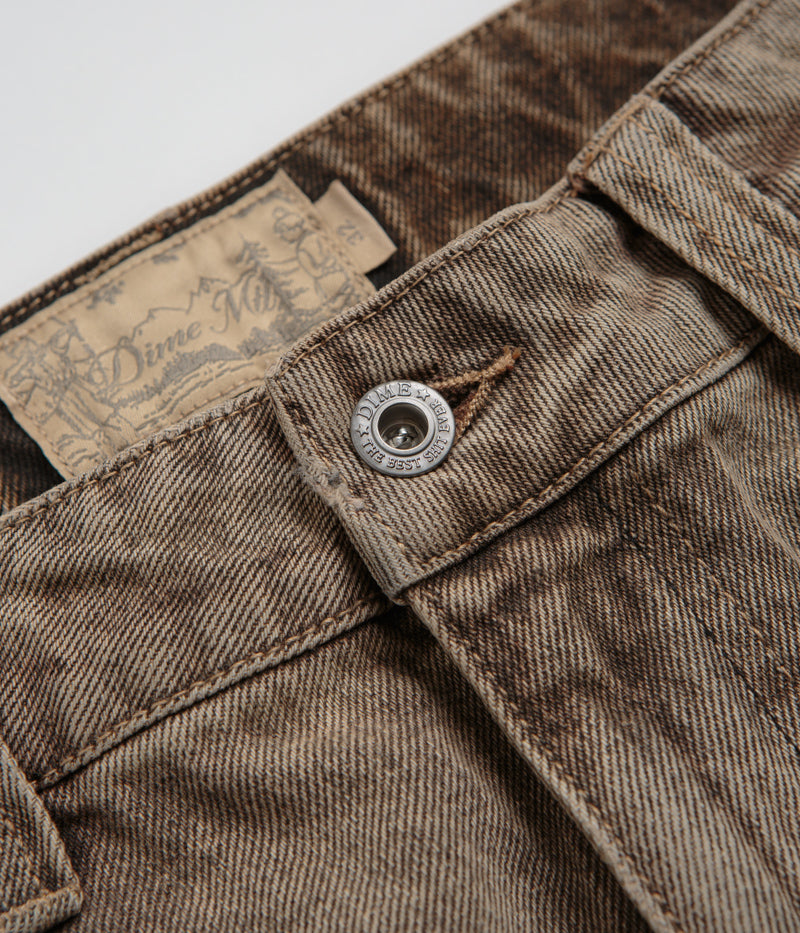Dime's Stunning Dipped Sandblasted Brown Classic Baggy Jeans