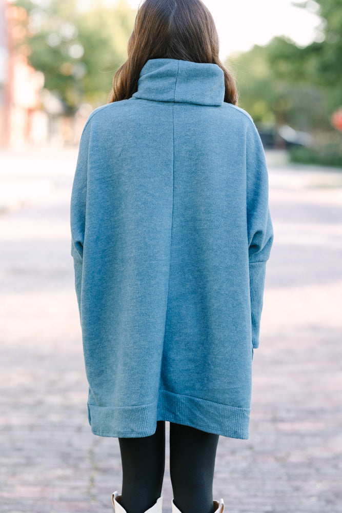 Feeling Chipper: Teal Green Cowl Neck Sweater for a Cozy Fall