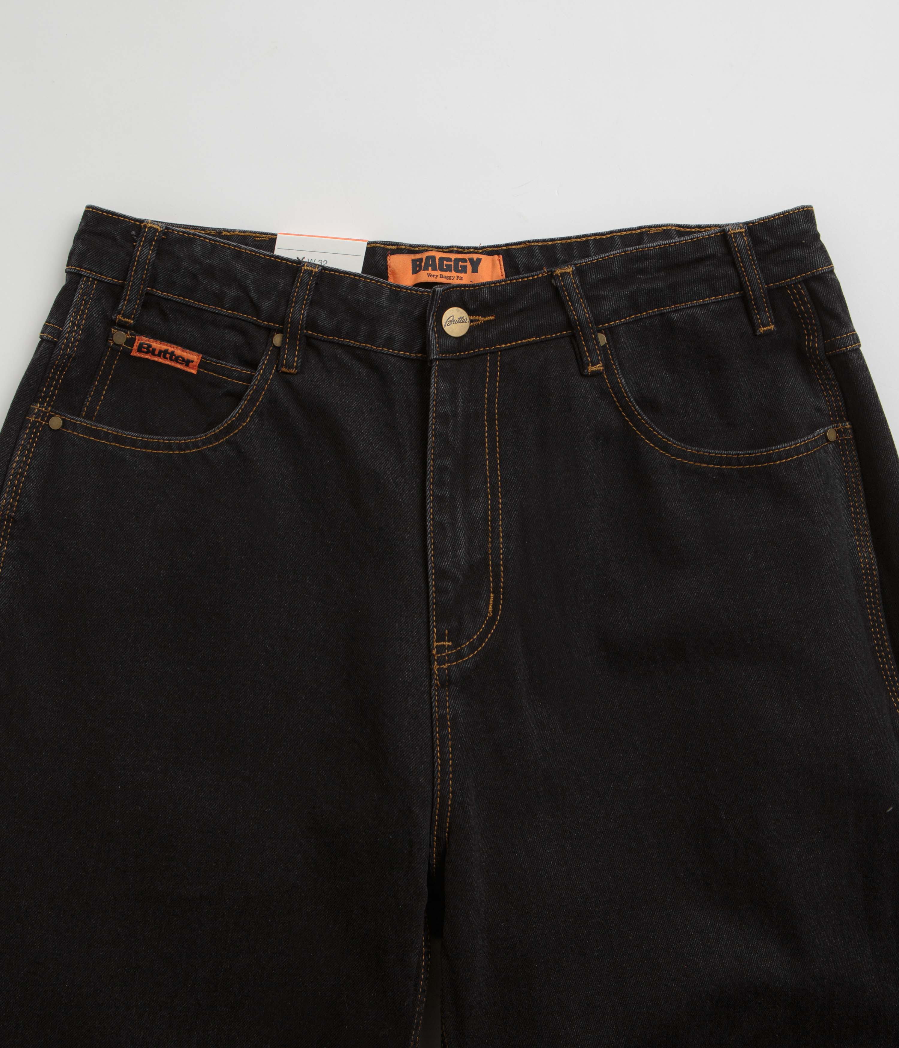 Butter Goods Stylish Baggy Jeans - Washed Black Magic