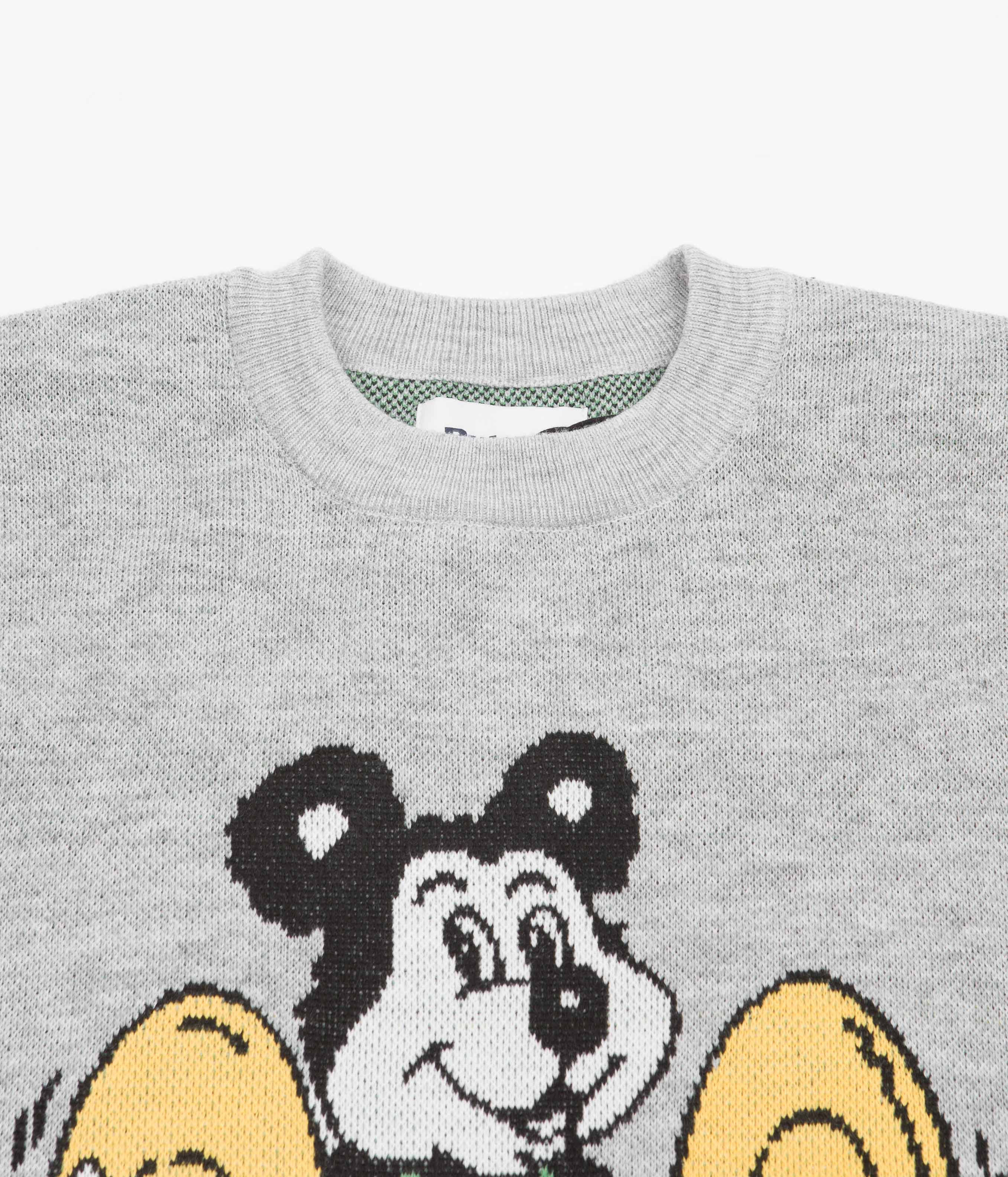 Butter Goods Cymbals Knitted Sweatshirt - Stylish Heather Grey