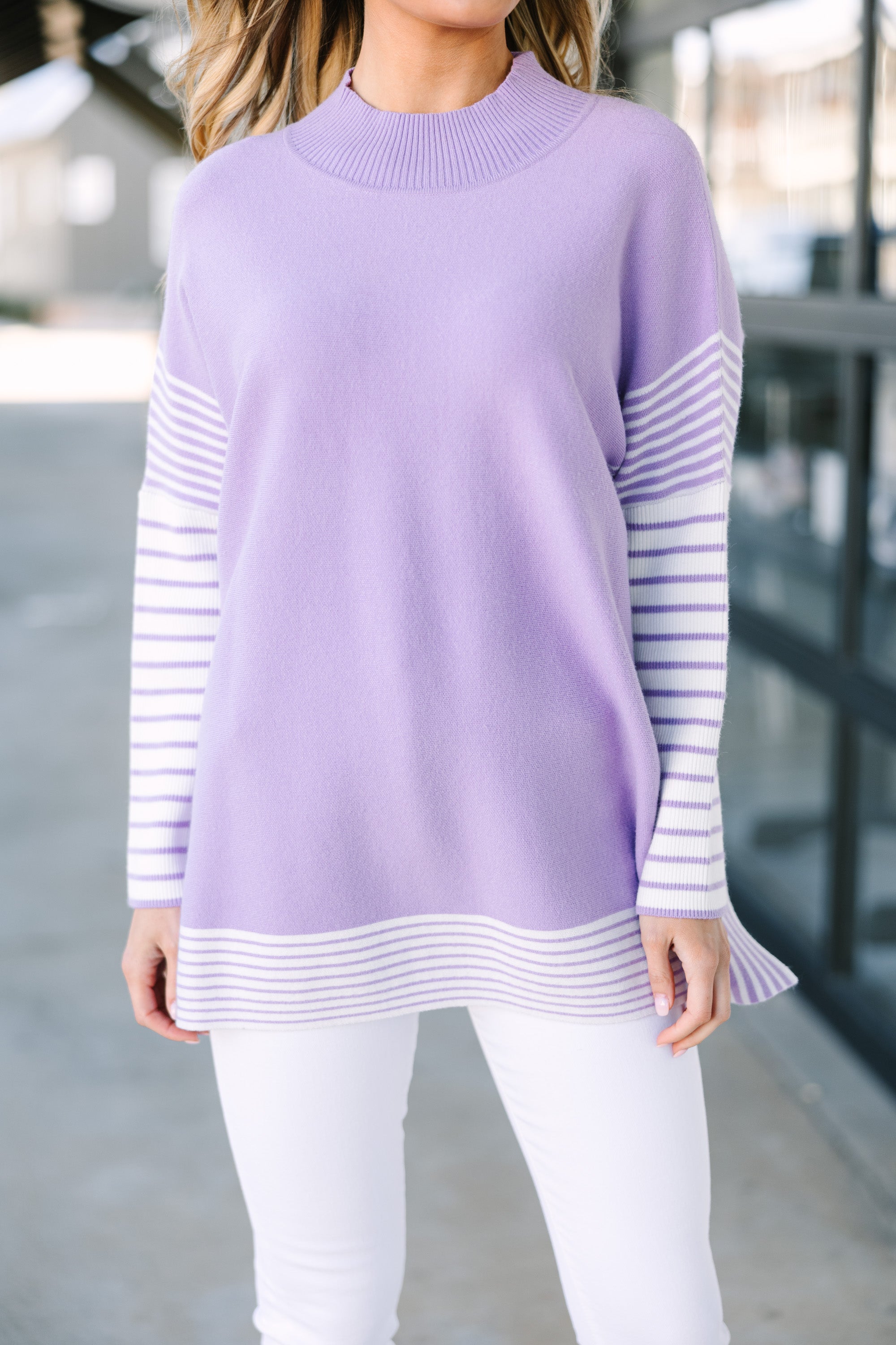 Irresistible All In Lavender Purple Striped Tunic