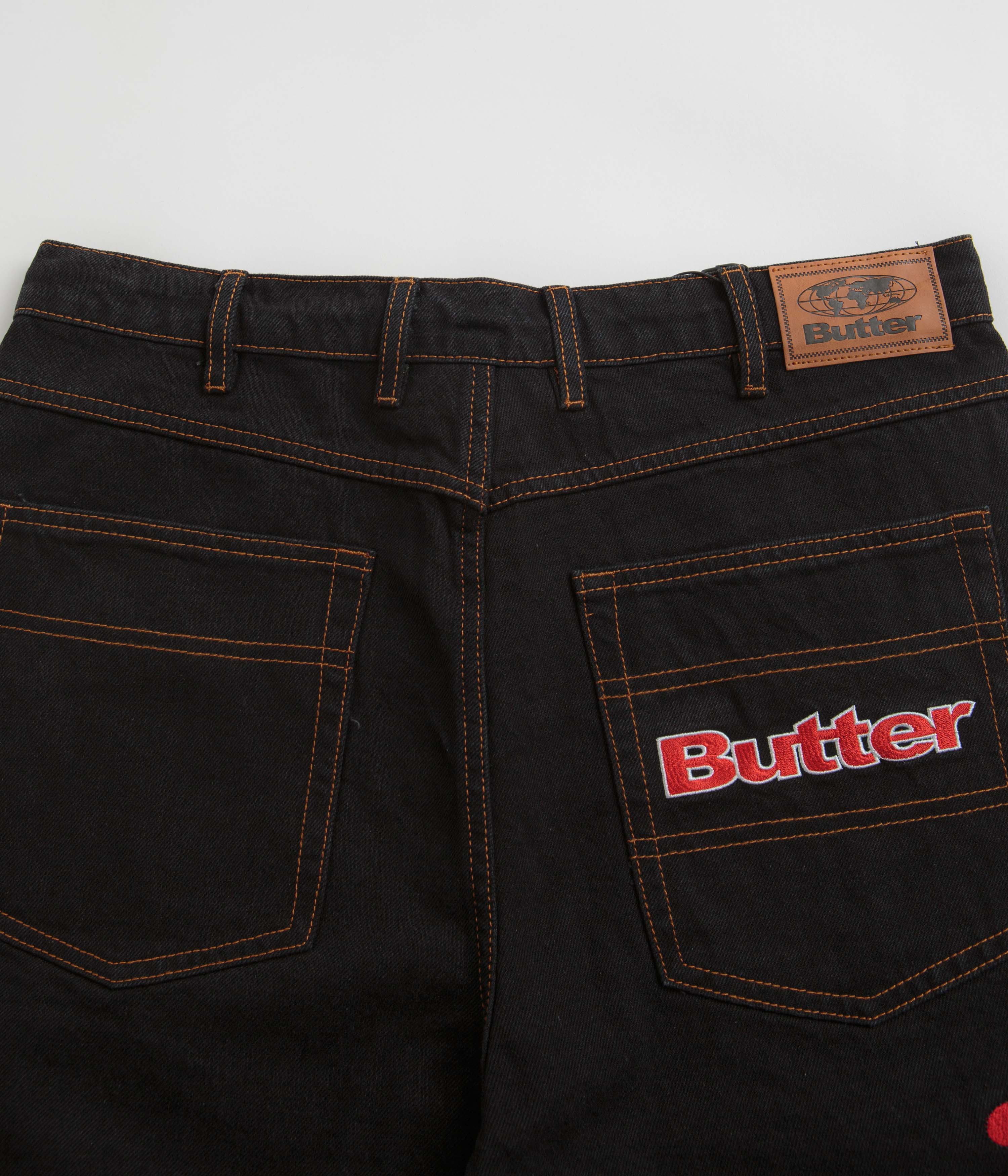 Butter Goods Sorcerer - Stunning Washed Black Baggy Denim Shorts