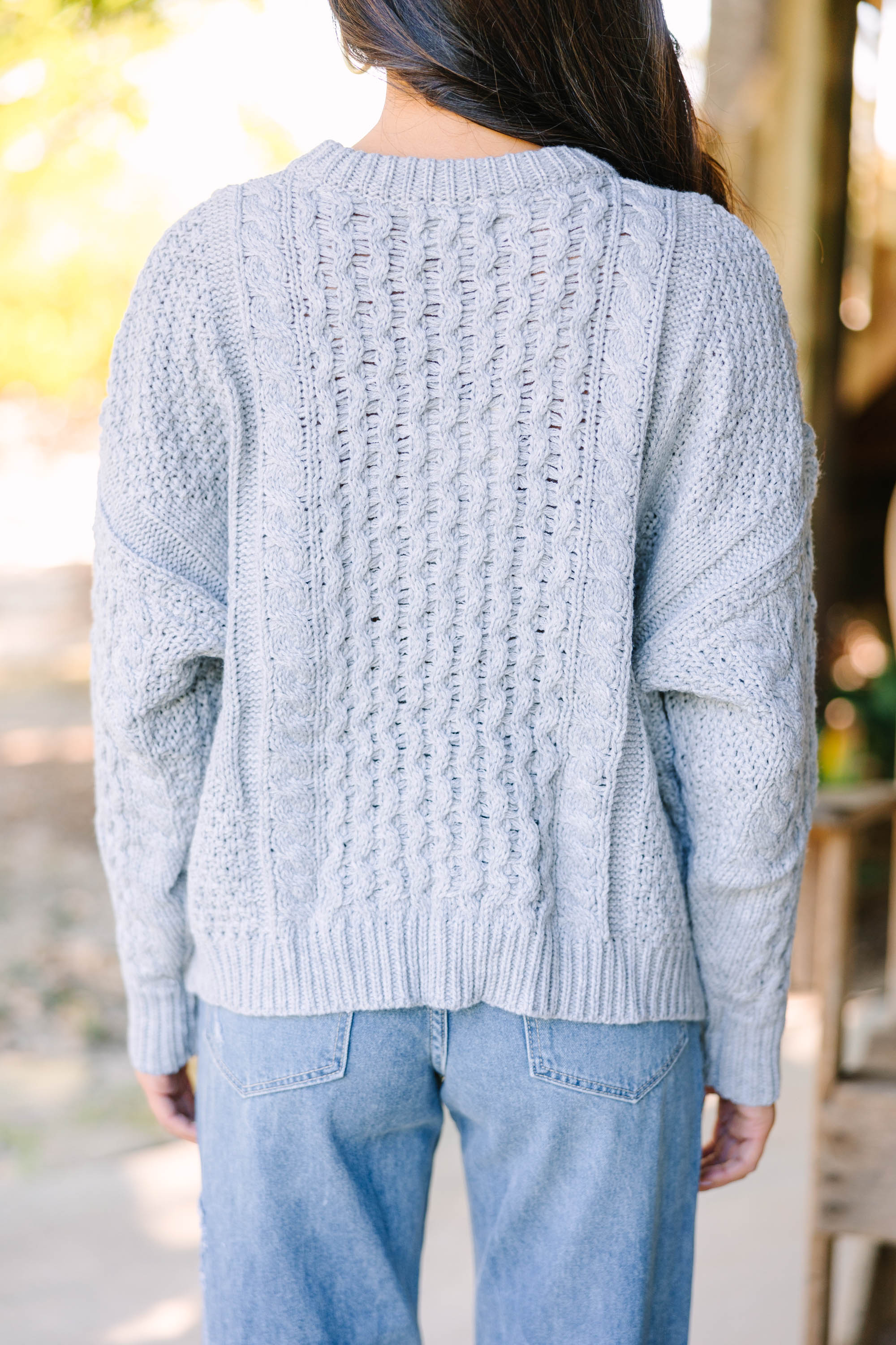 Be The Best: Gray Cable Knit Cozy Sweater