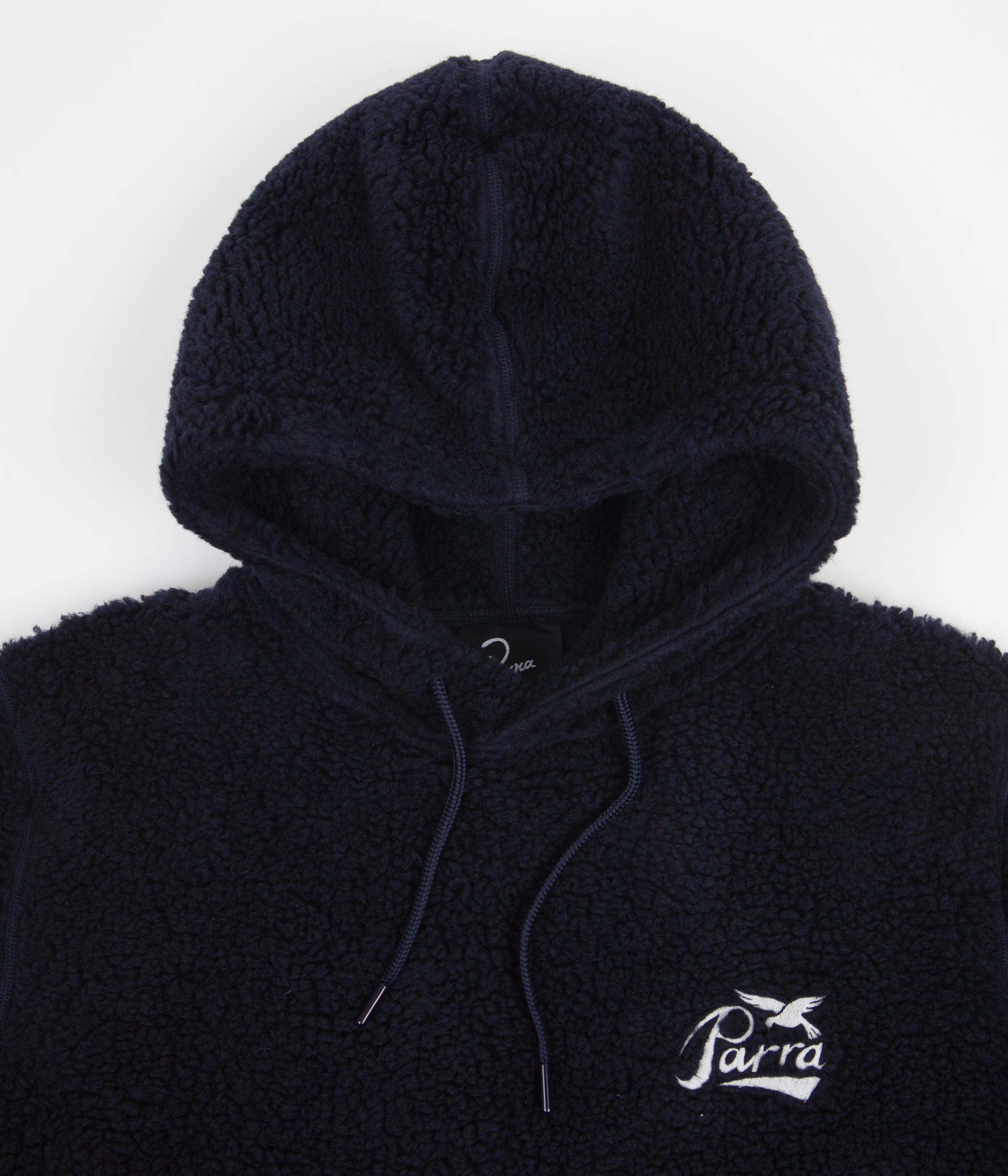 by Parra Pencil Bird Navy Blue Polar Fleece Hoodie - A Stylish Must-Have!