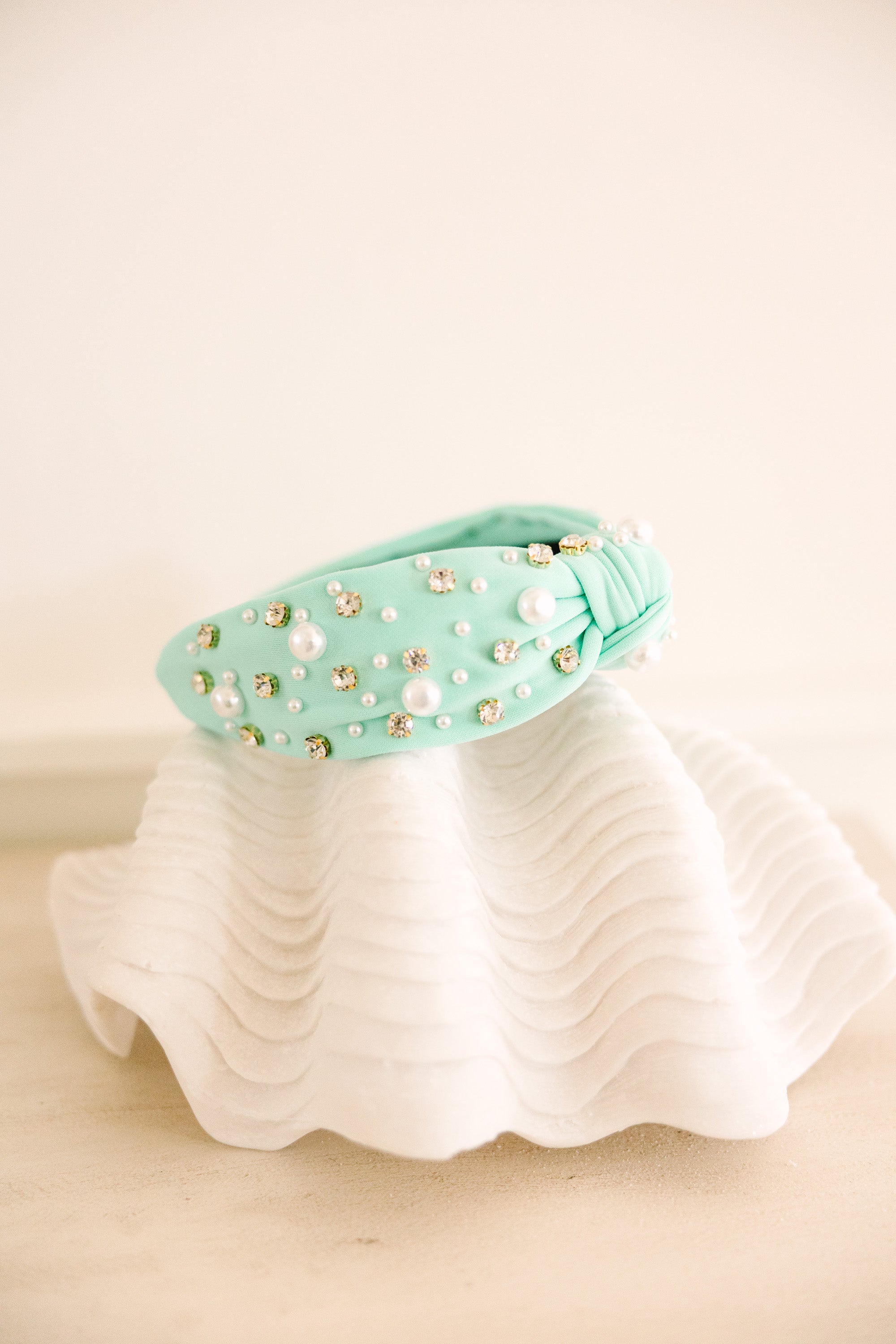 Alluring Instinct Mint Green Embellished Headband