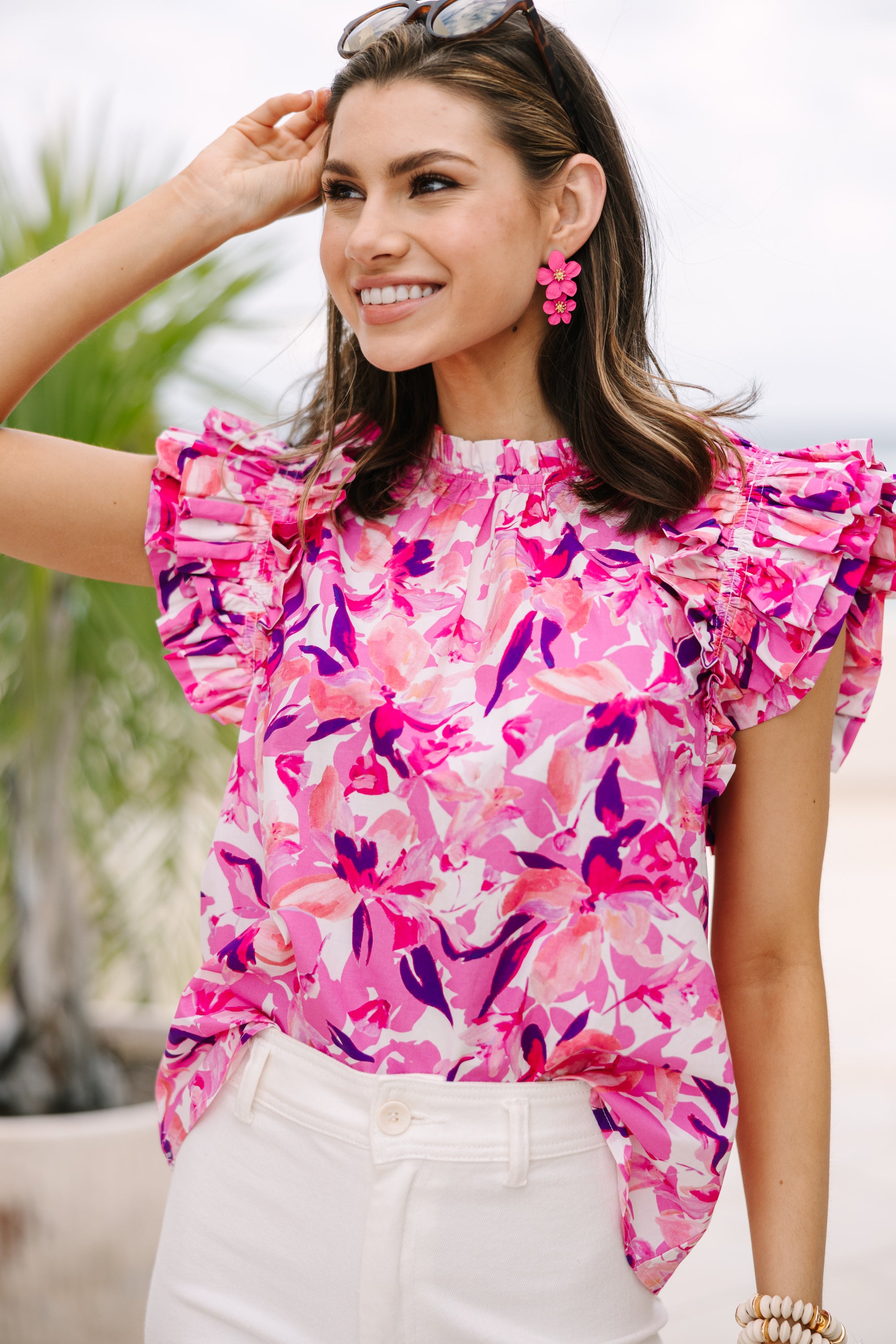 Stunning All Is Well Pink Floral Blouse