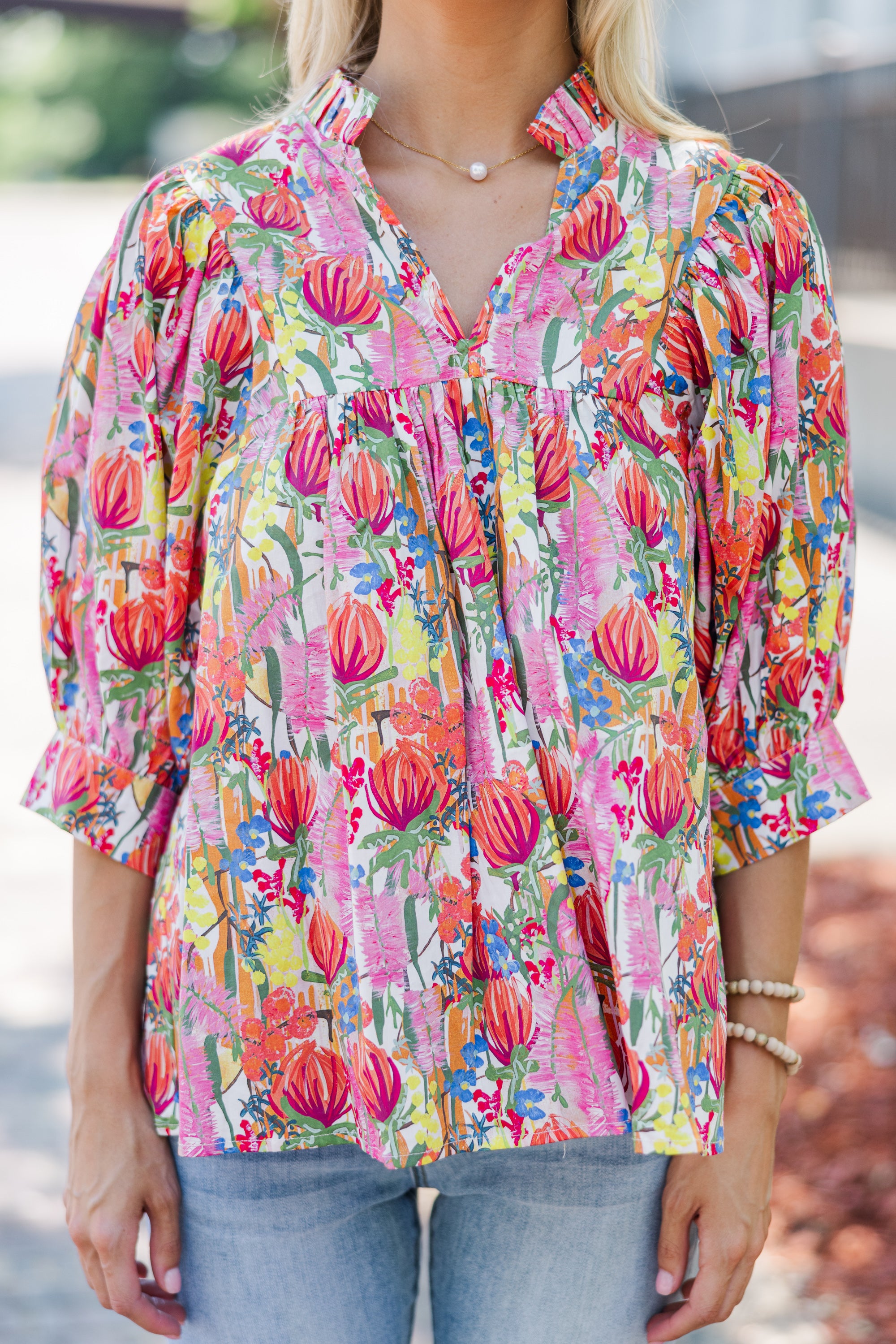 Gorgeous Pink Floral Blouse - Grow in Style!