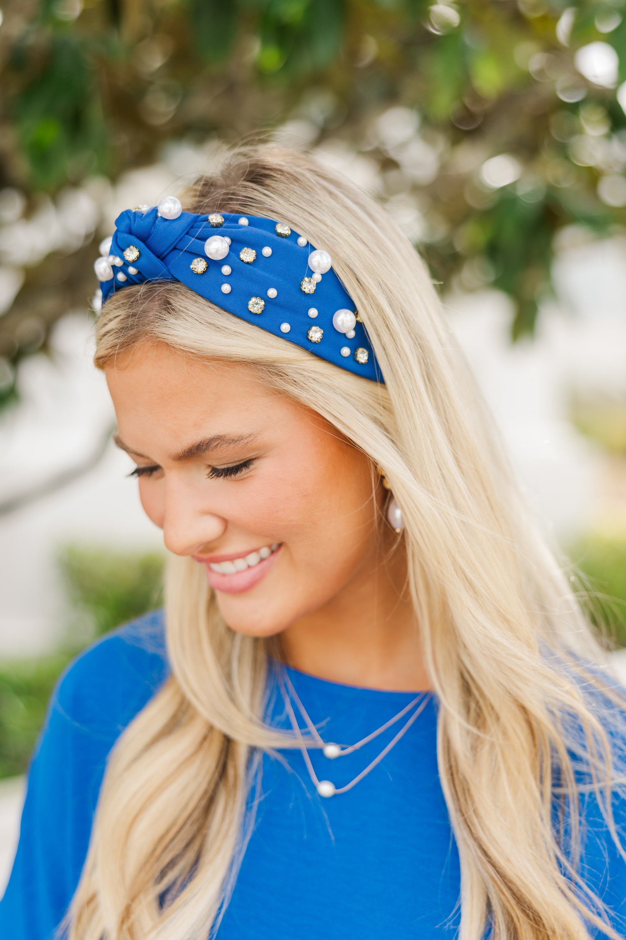 Gorgeous All In Blue Embellished Headband