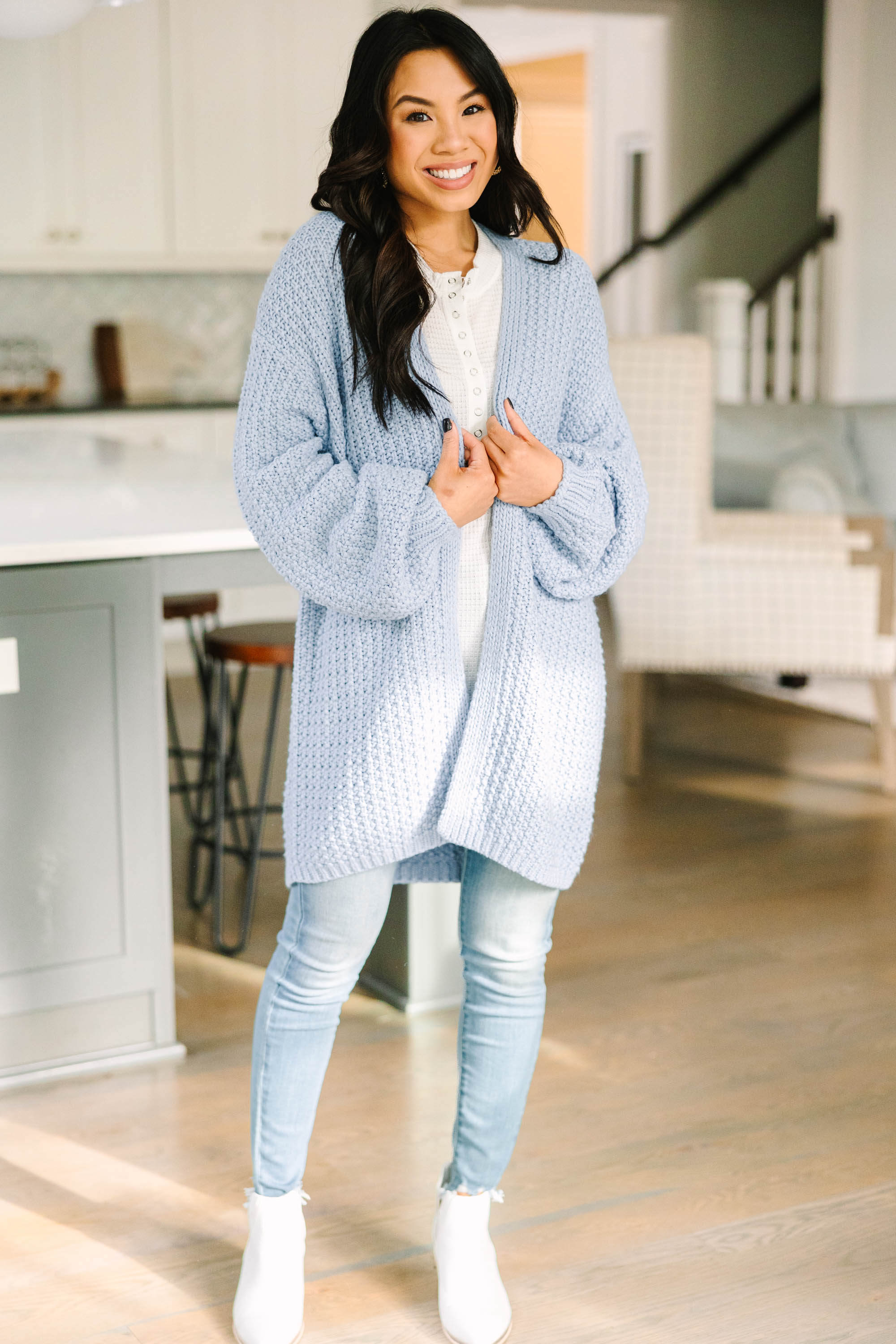 Face the Day: Light Blue Cozy Cardigan