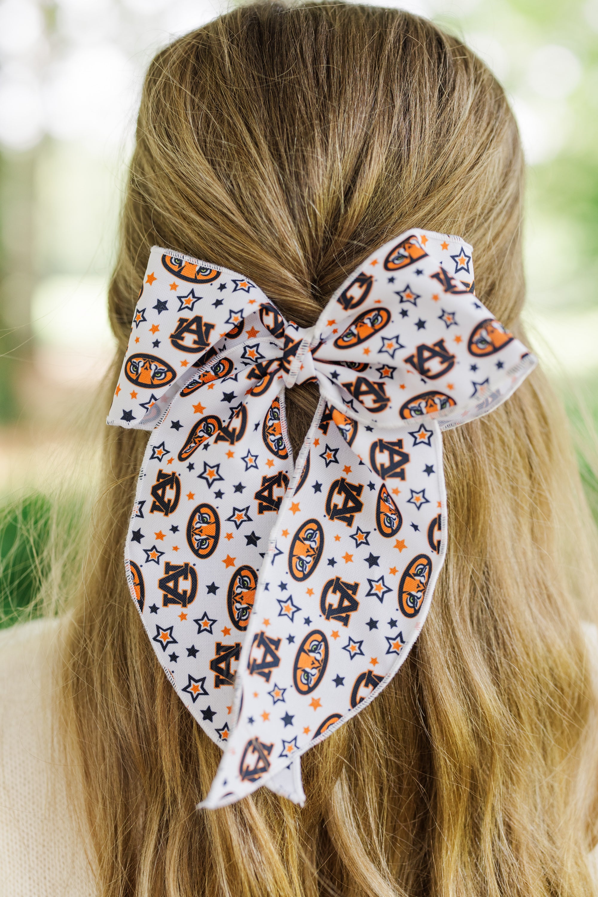 Girls' Orange Hair Bow for Game Day Fun in AU