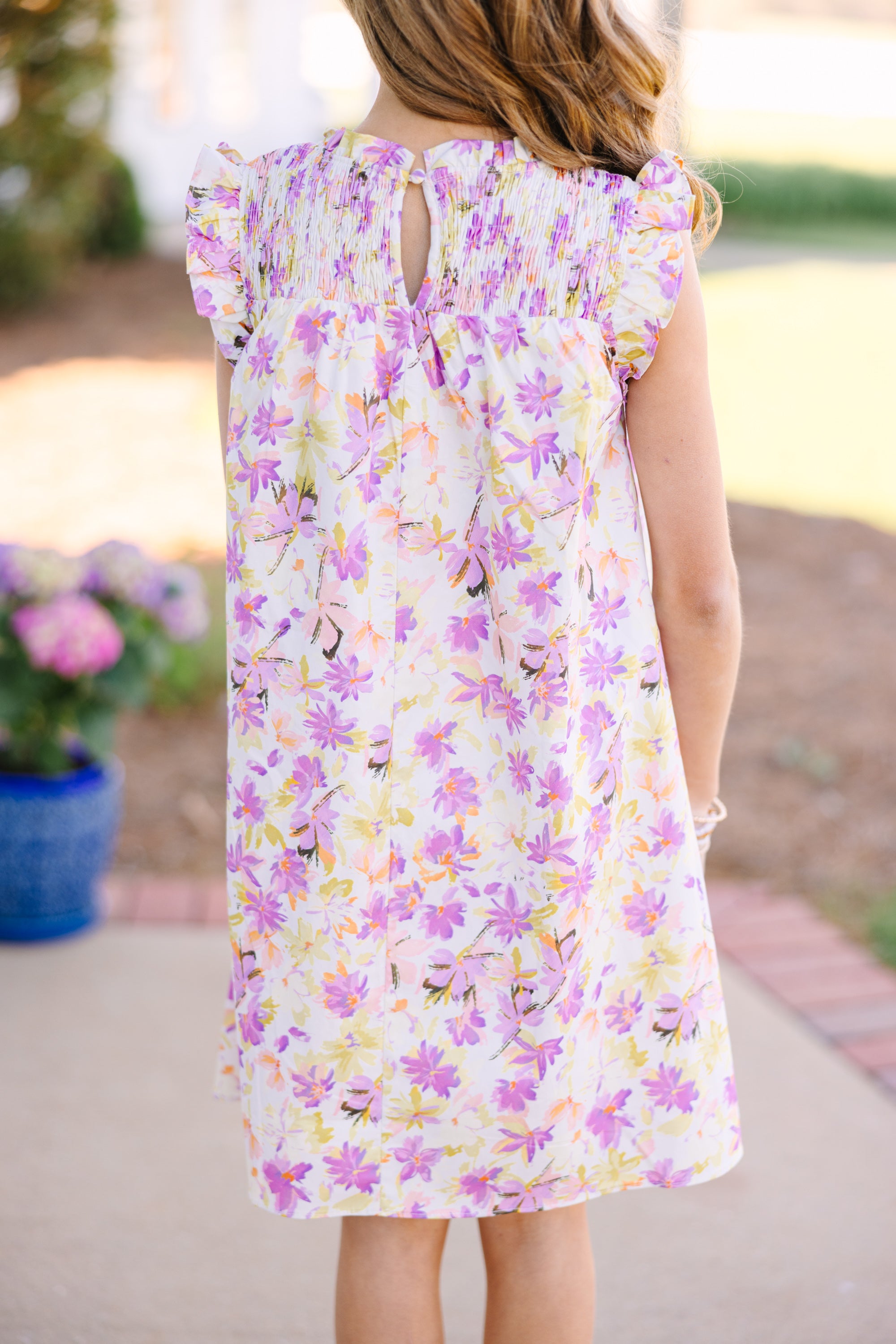 Girls' Enchanting White Floral Lookout Dress