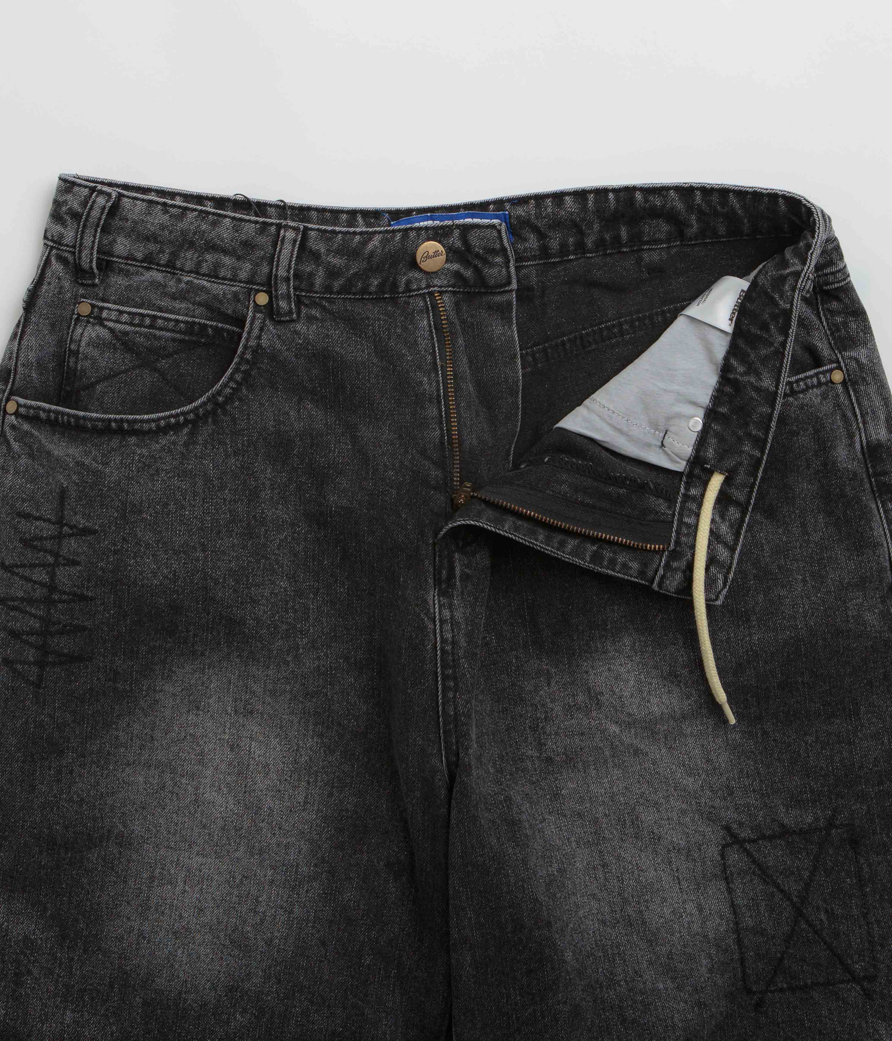 Butter Goods Distressed Grey Stitch Denim Shorts - A Must-Have!