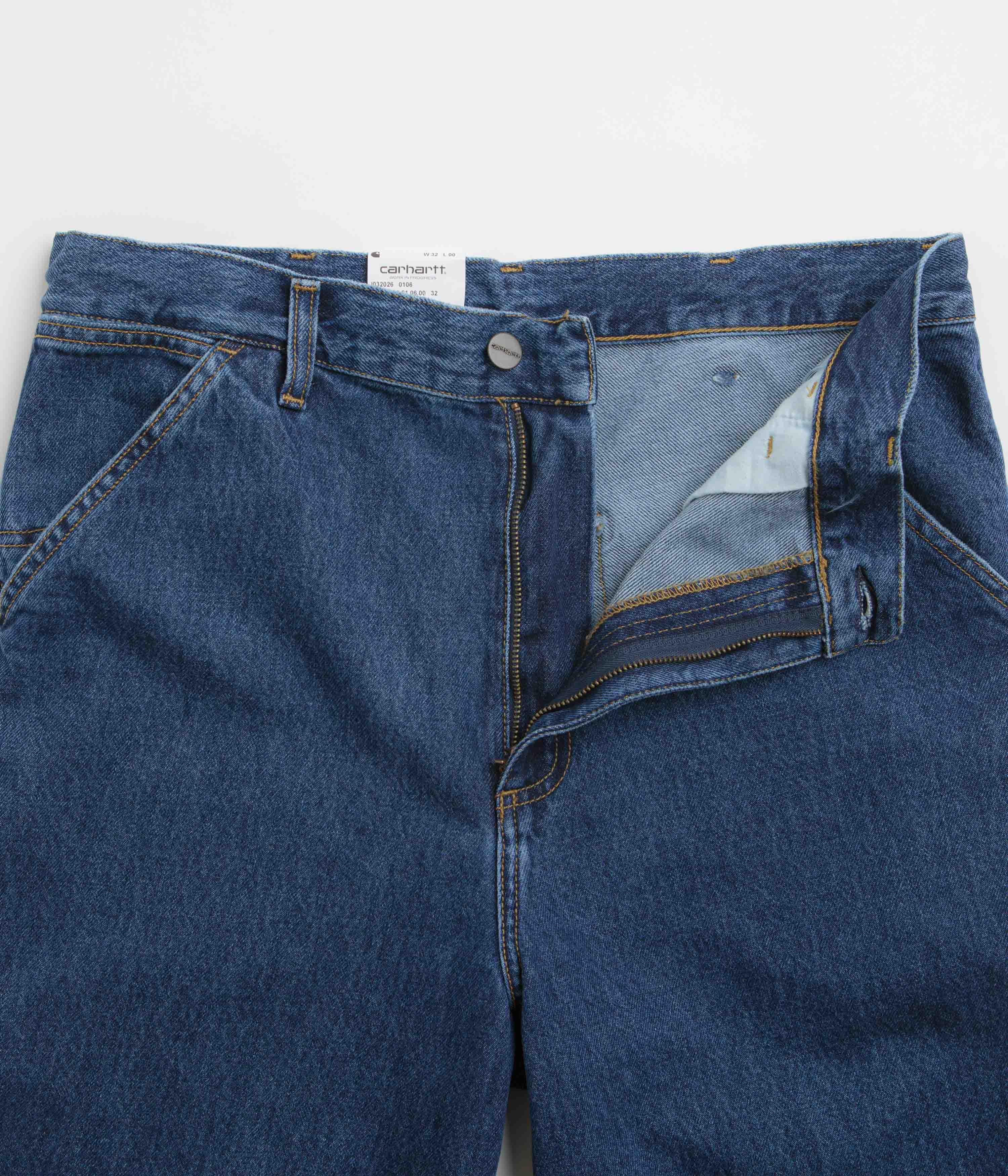 Carhartt Stone Washed Blue Single Knee Shorts - A Must-Have for Workers!