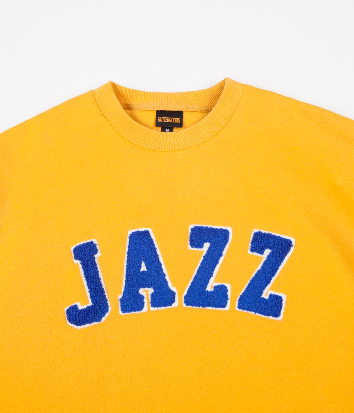 Butter Goods Stunning Yellow Jazz Applique Crewneck Sweatshirt