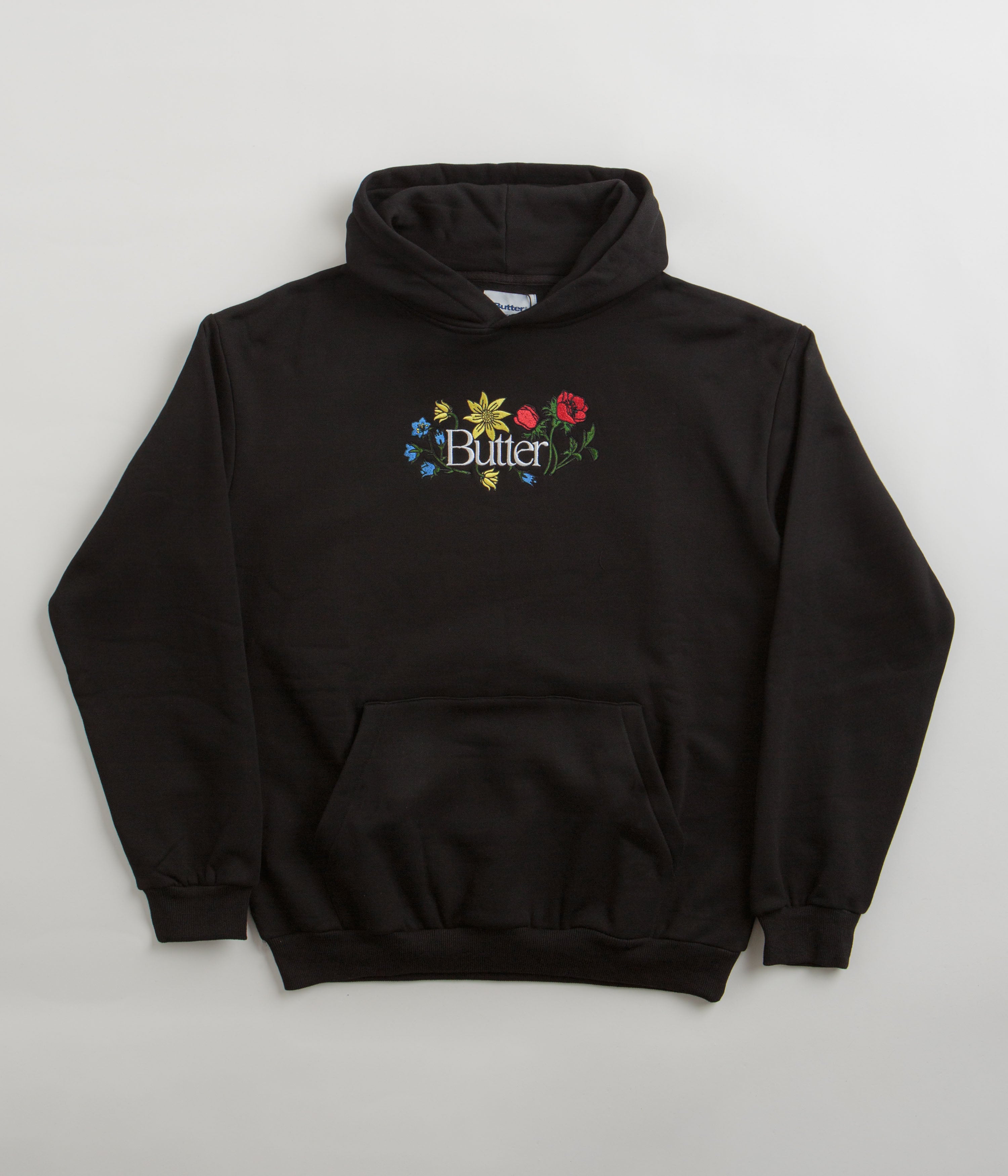 Butter Goods Stunning Floral Embroidered Black Hoodie - Grab Yours Now!
