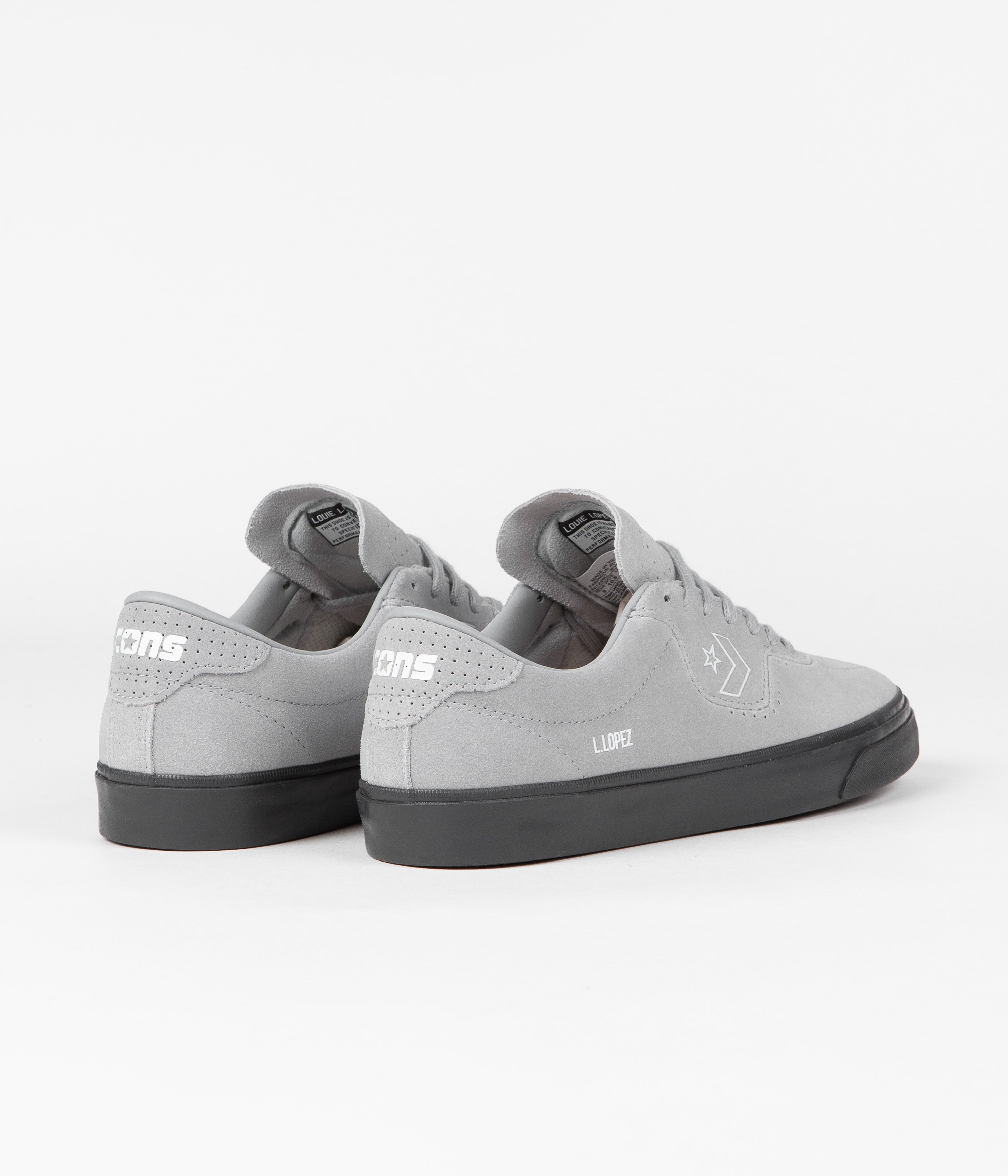 Converse Louie Lopez Pro Ox Skate Shoes - Stylish Ash Stone/White/Dark Smoke Grey