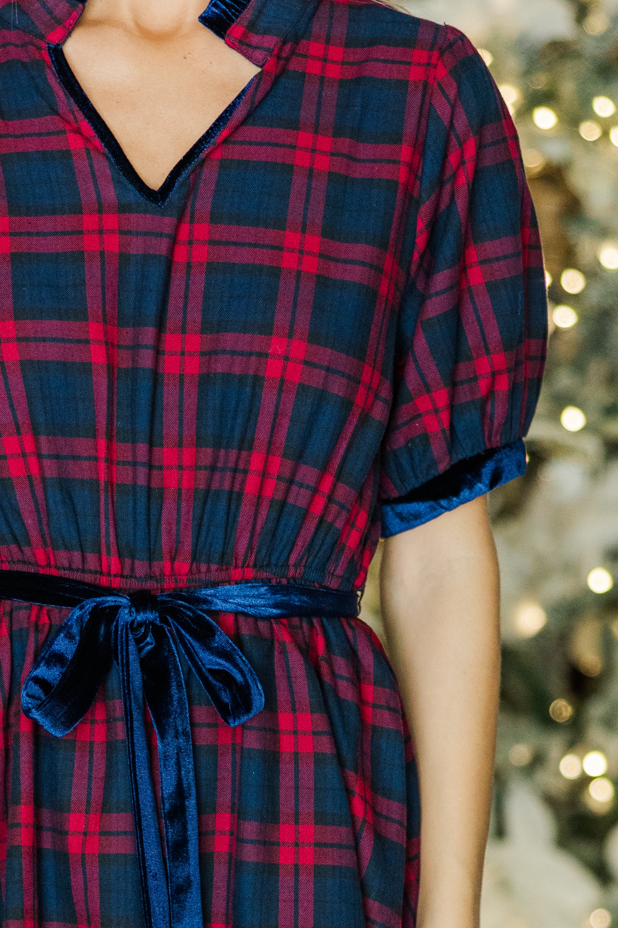 Joyful Red Tartan Plaid Midi Dress - Feel the Euphoria!