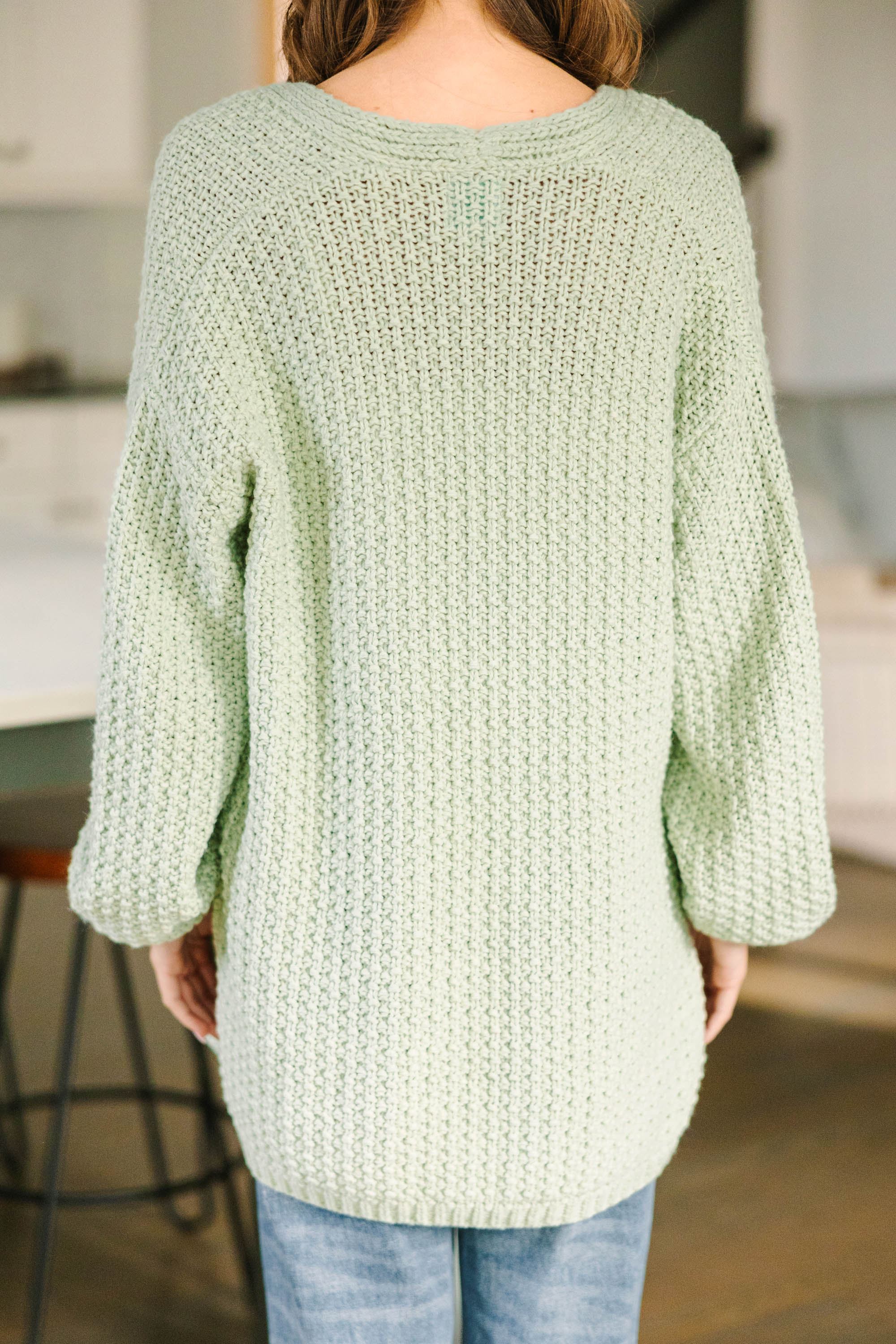 Embrace the Day with Our Sage Green Chunky Cardigan