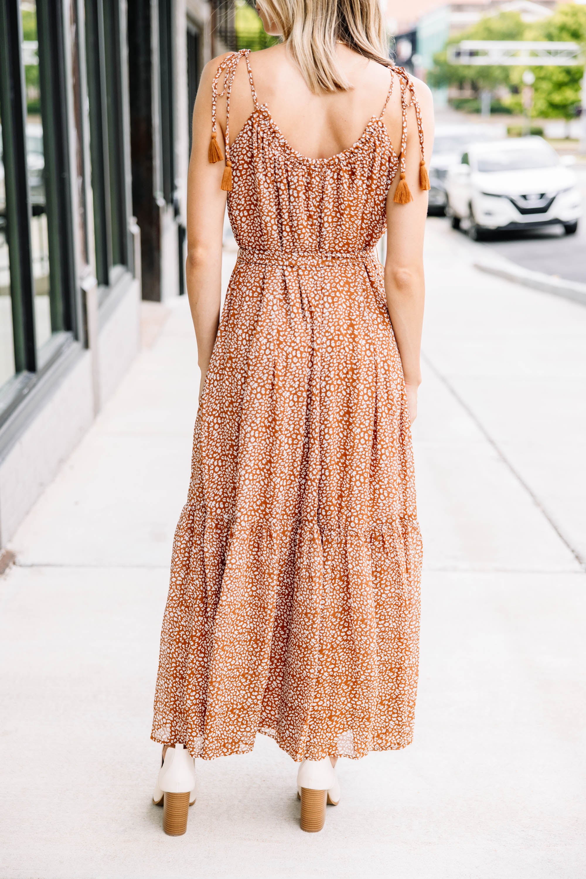 Irresistible Brown Ditsy Leopard Maxi Dress - Capture All Your Love!